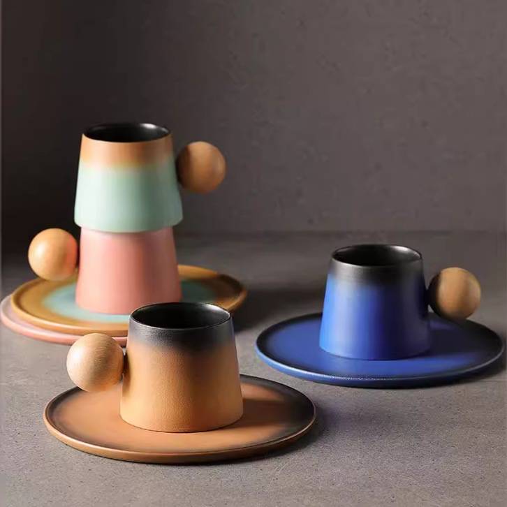 French gradient Style Porcelain Teacup Set in Gift Box - Image 5