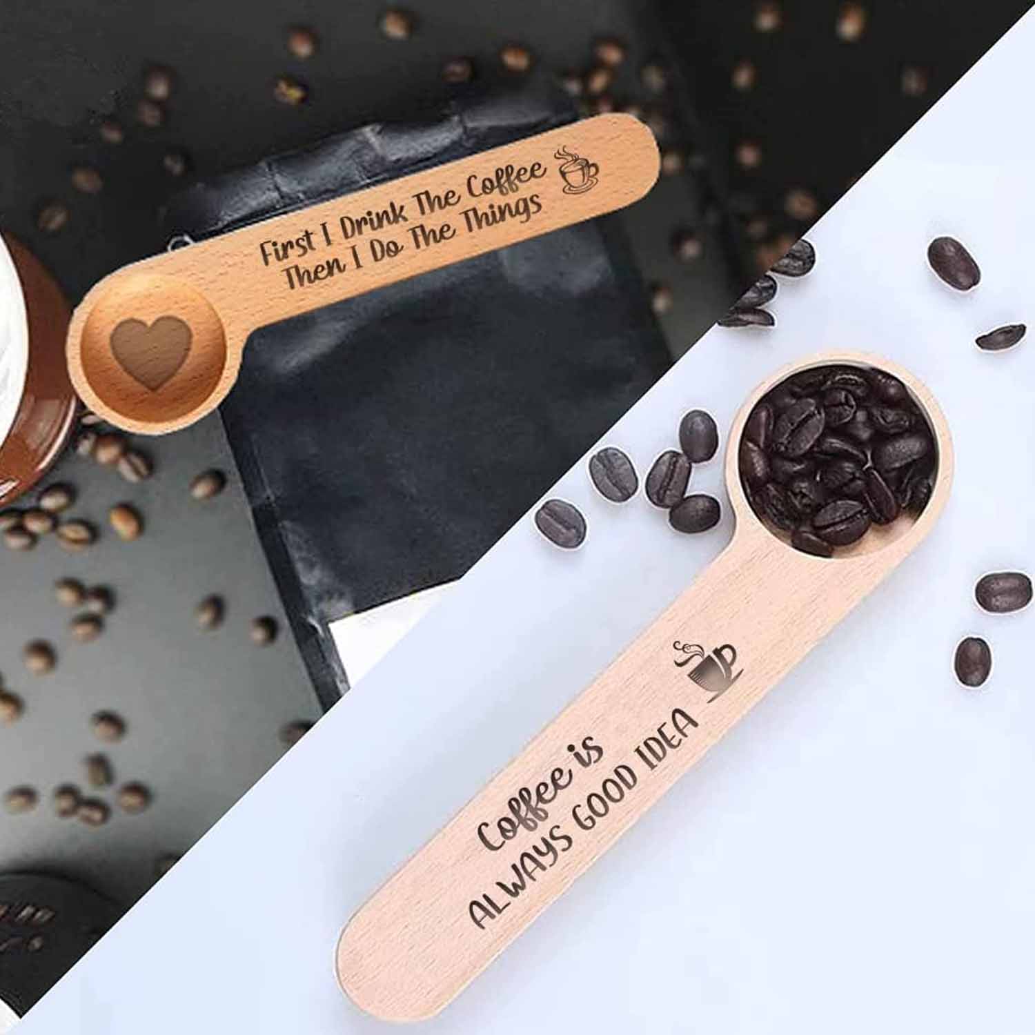 Measuring spoons of coffee beans wooden - Image 5