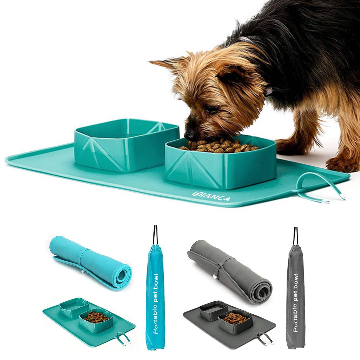 Portable Pet Bowl Foldable Waterproof Stain Resistant