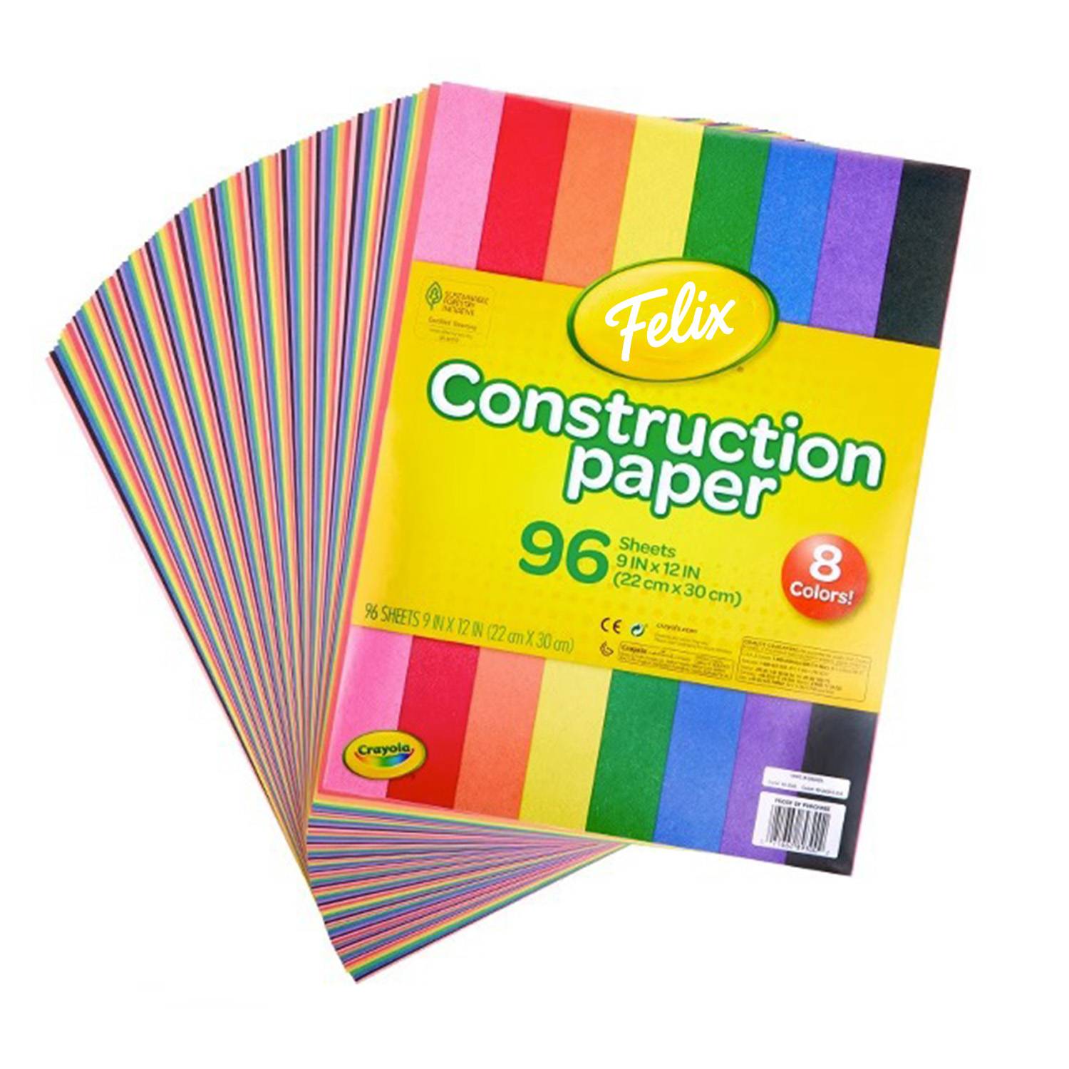 96 Sheets Kids' Foldable Construction Paper