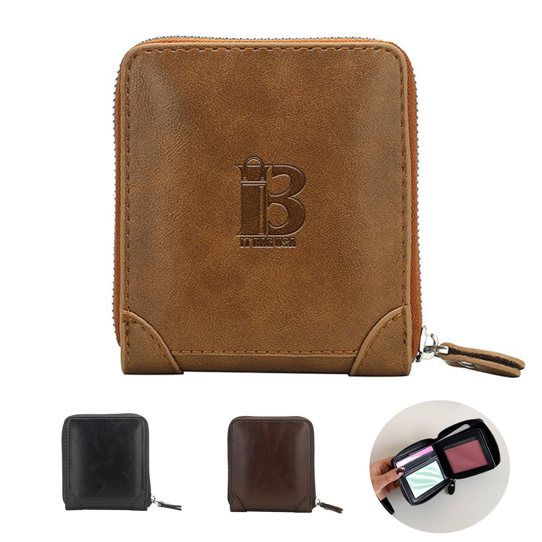 PU Fold Zipper Wallet Purse