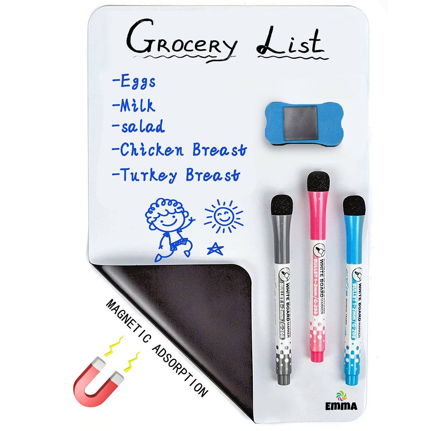 12x8 Inch Magnetic Dry Erase Whiteboard Set