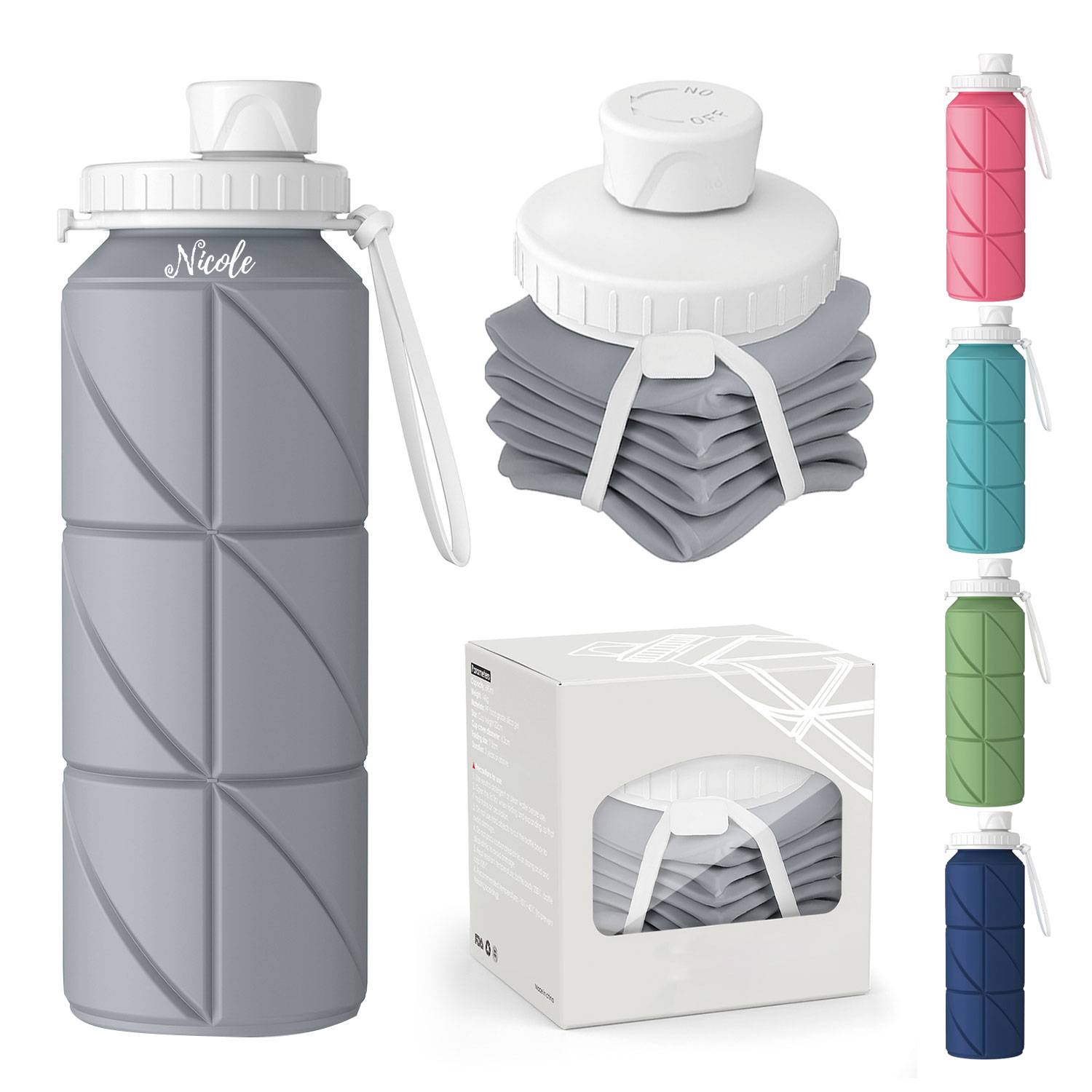 23oz Outdoor Creative Silicone Collapsible Water Bottle