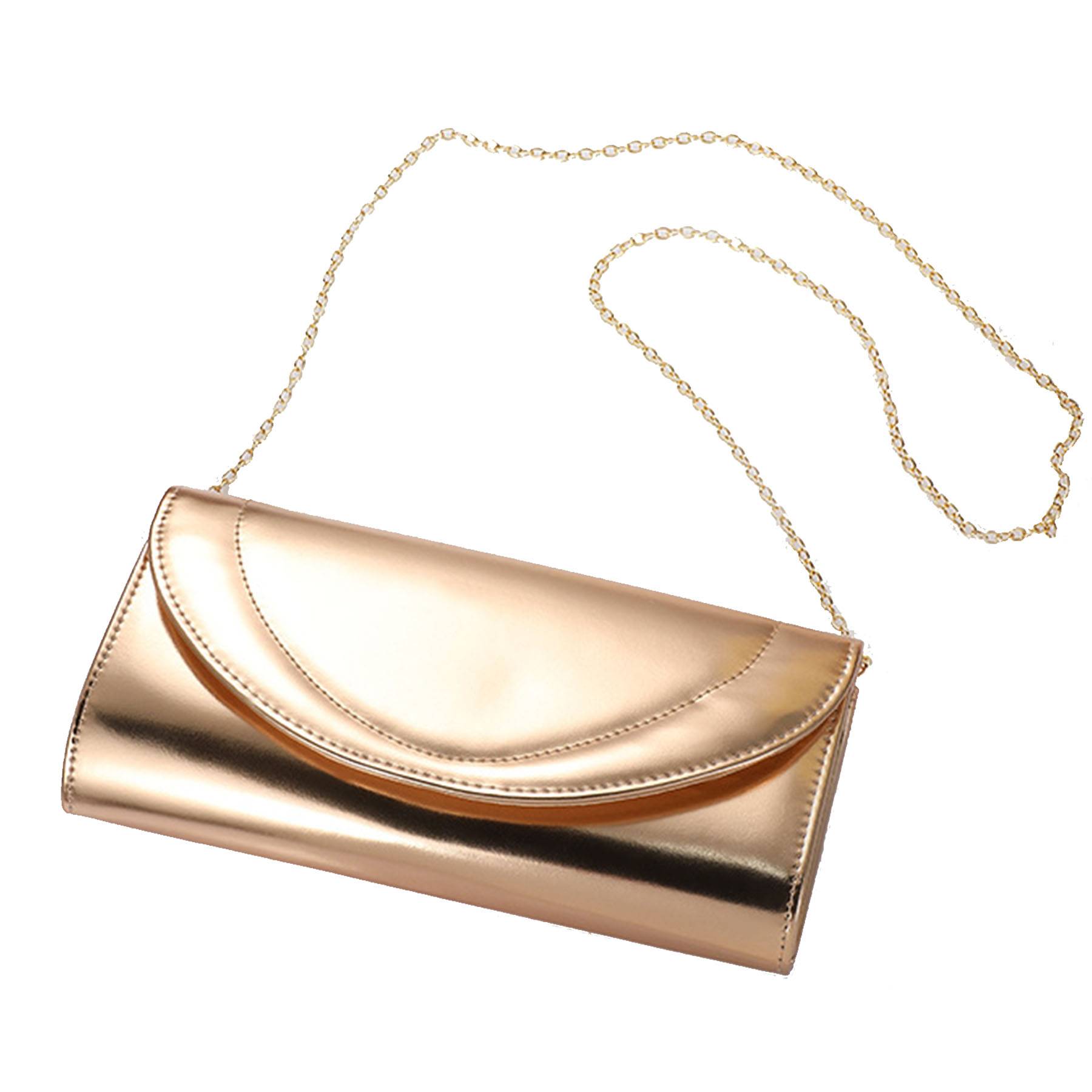 Genuine Leather Golden Dinner Crossbody Bag - Image 3