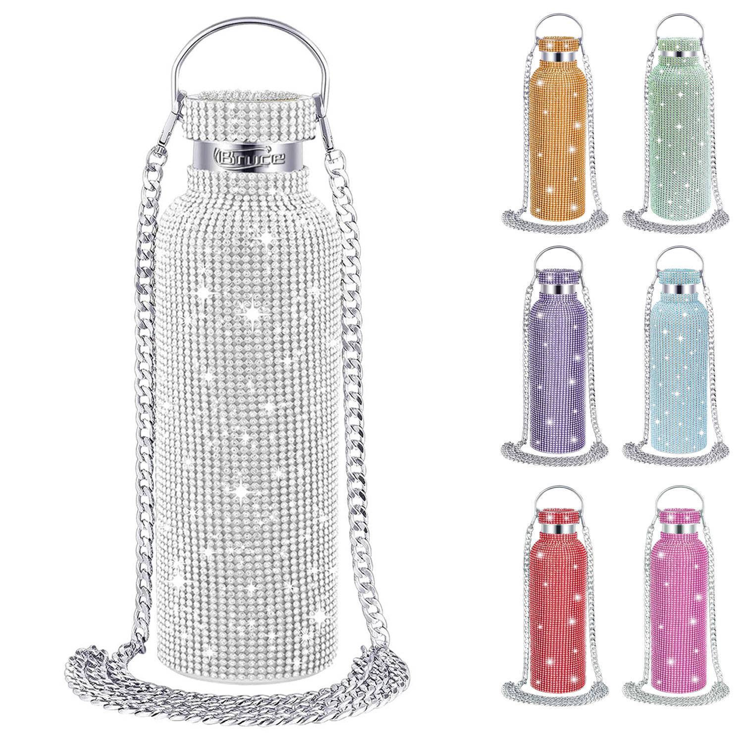 17OZ Diamond-Studded Double-Wall Stainless Steel Thermos Cup