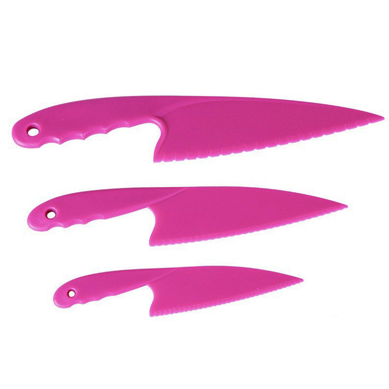 3-Pieces Plastic Cake Knife w/ Serrated Blade - Image 4