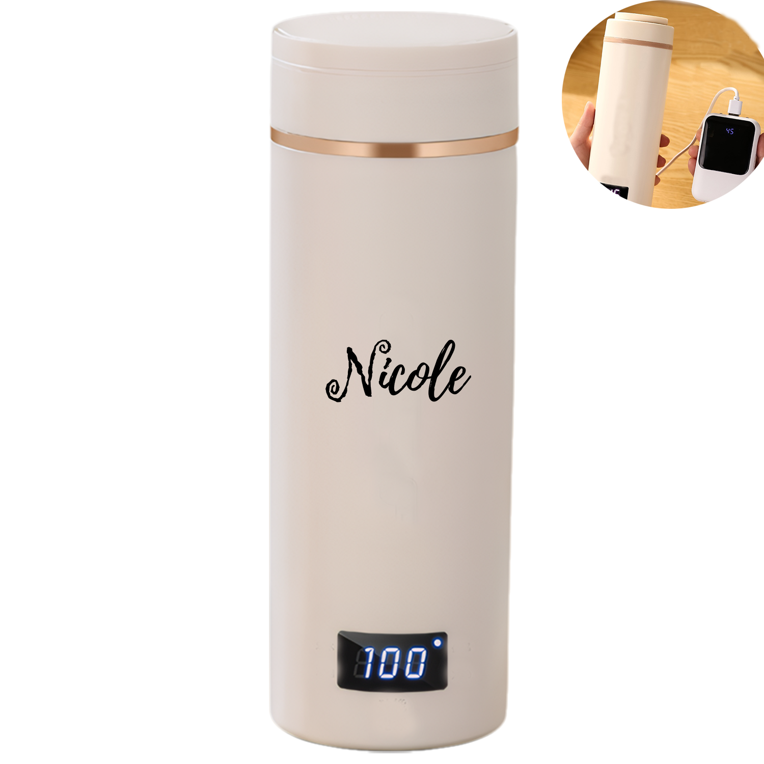 17oz USB Heated Stainless Steel Travel Cup