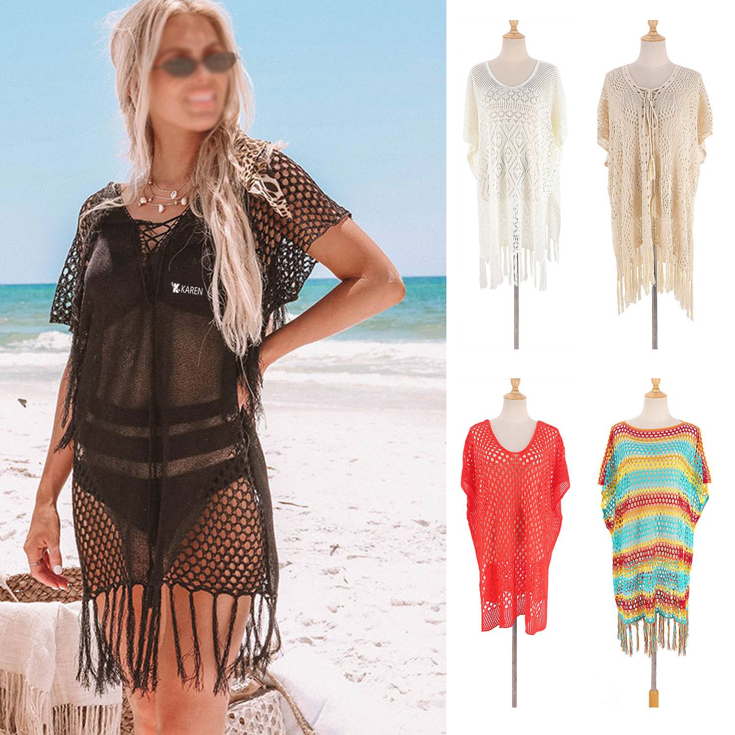 Women's Mesh Swimsuit Beach Cover Up Dress