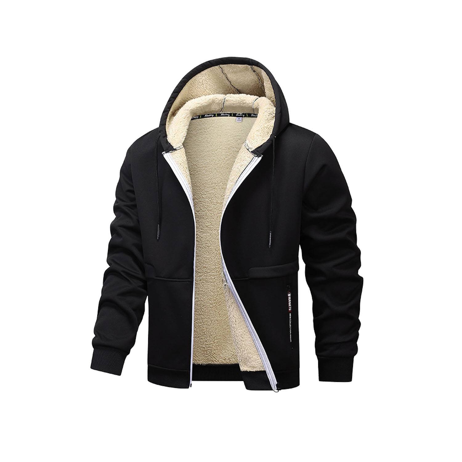 Men Windproof Fleece Lined Heavyweight Hooded Jacket - Image 10