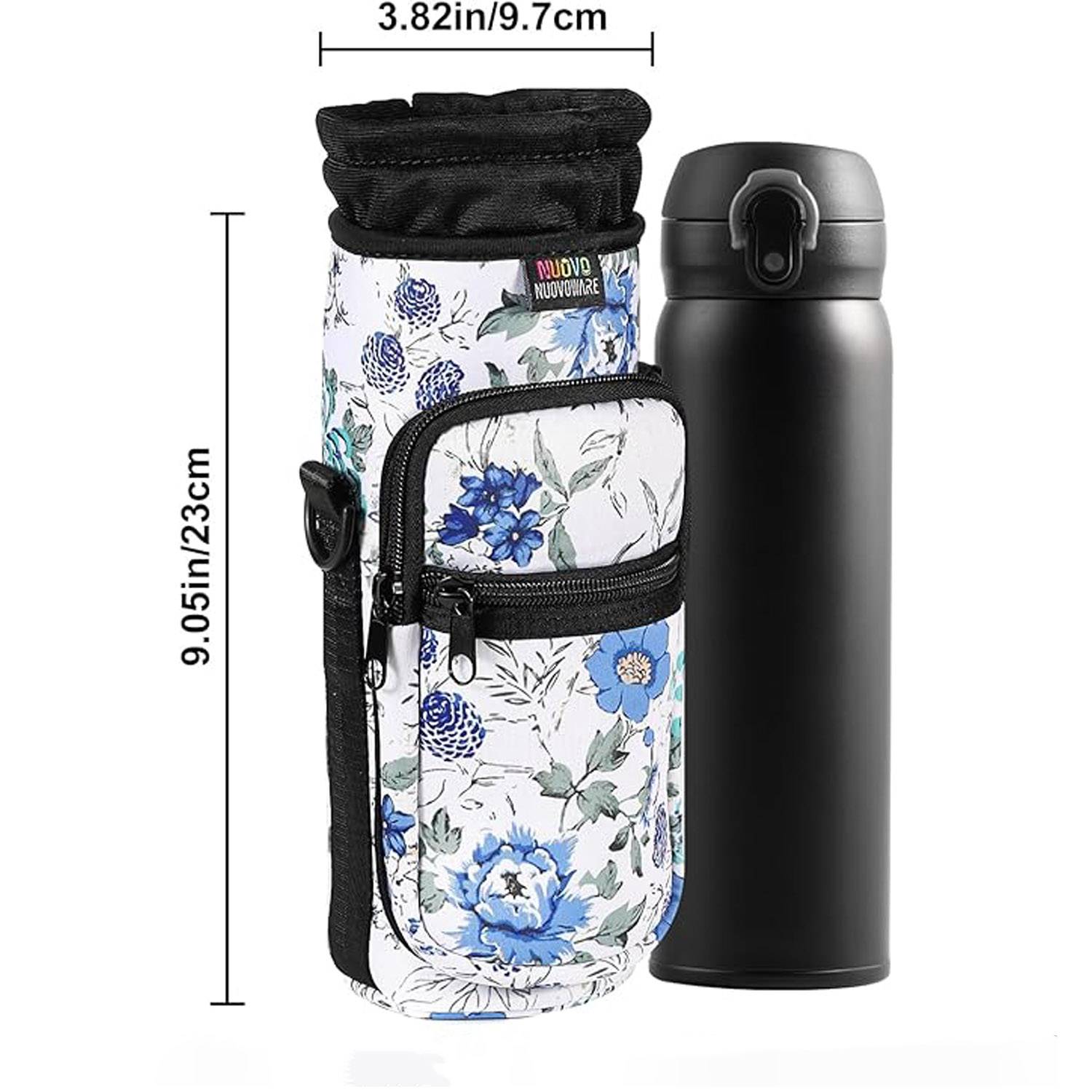 40oz Neoprene Water Bottle Carrier Bag w/ Phone Pocket - Image 6