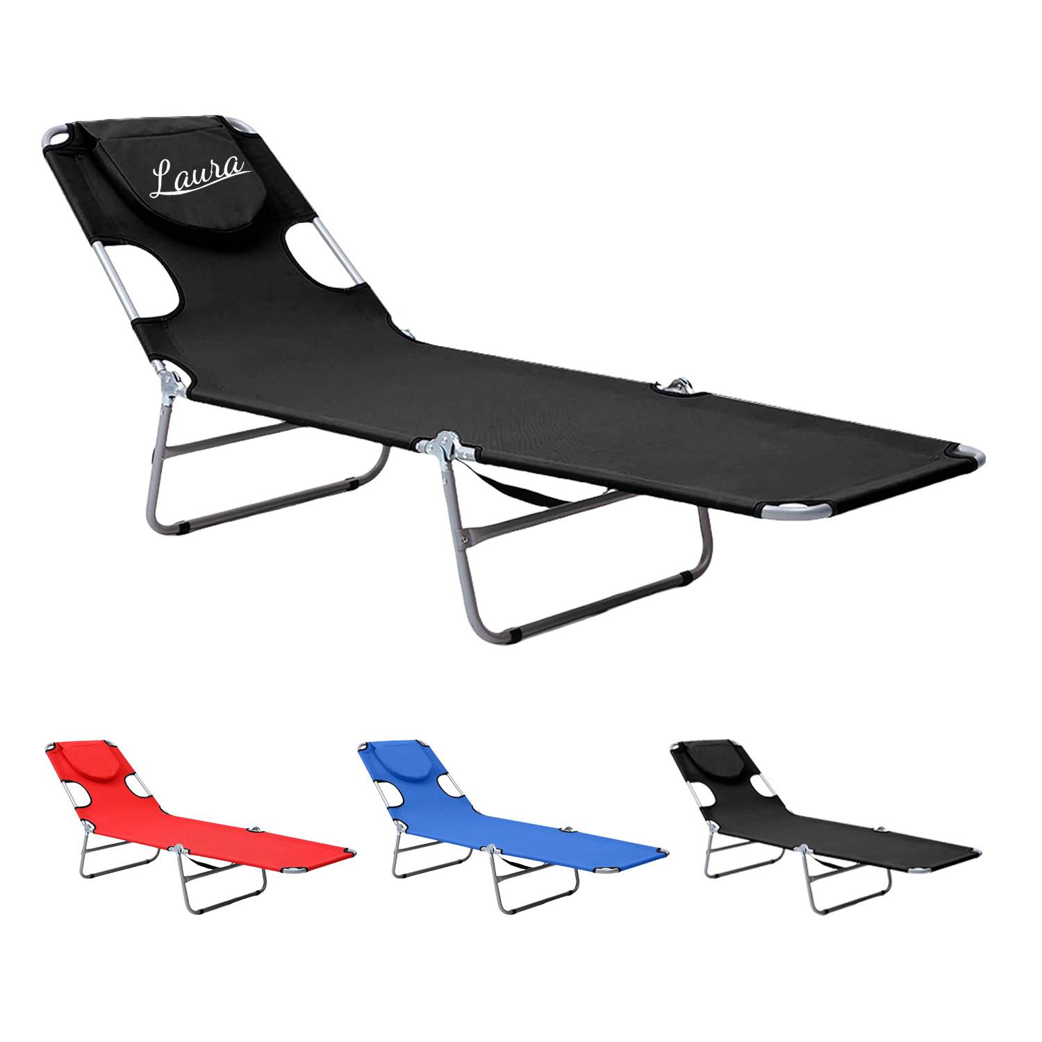 Detachable Tanning Pillow Folding Beach Lounge Chair