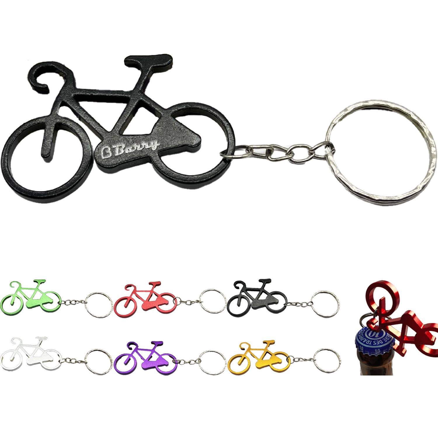 Mini Aluminum Bike Bottle Opener Keychain