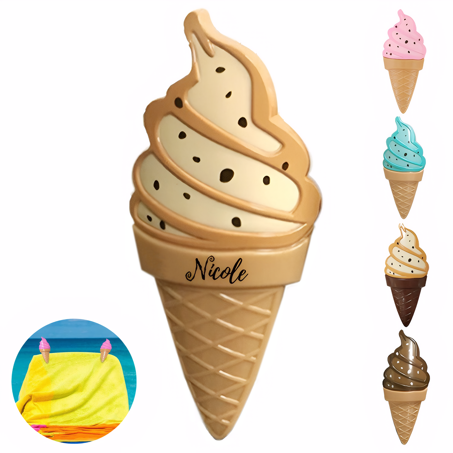 Plastic Ice Cream Beach Towel Clip