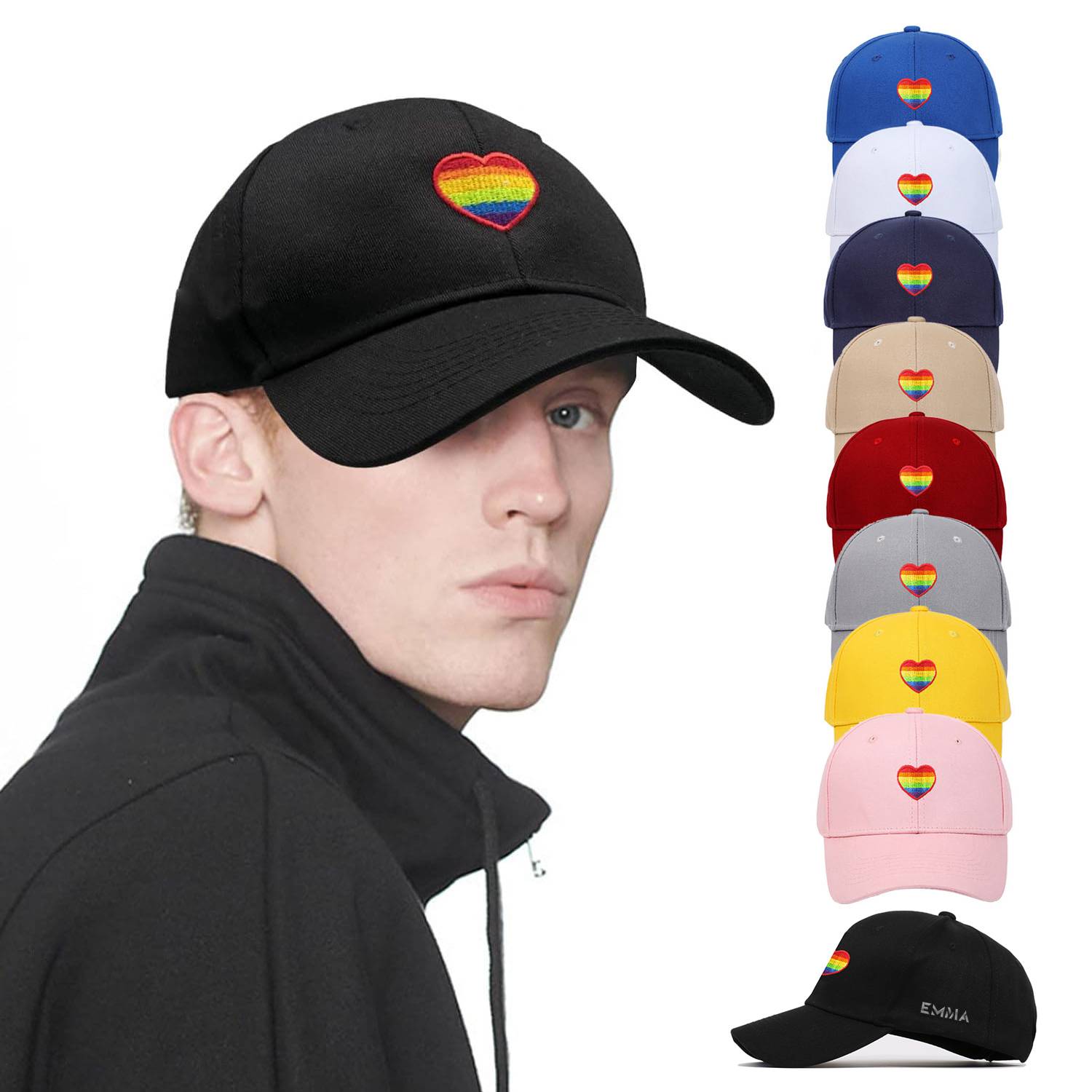 Rainbow Love Embroidered Baseball Cap