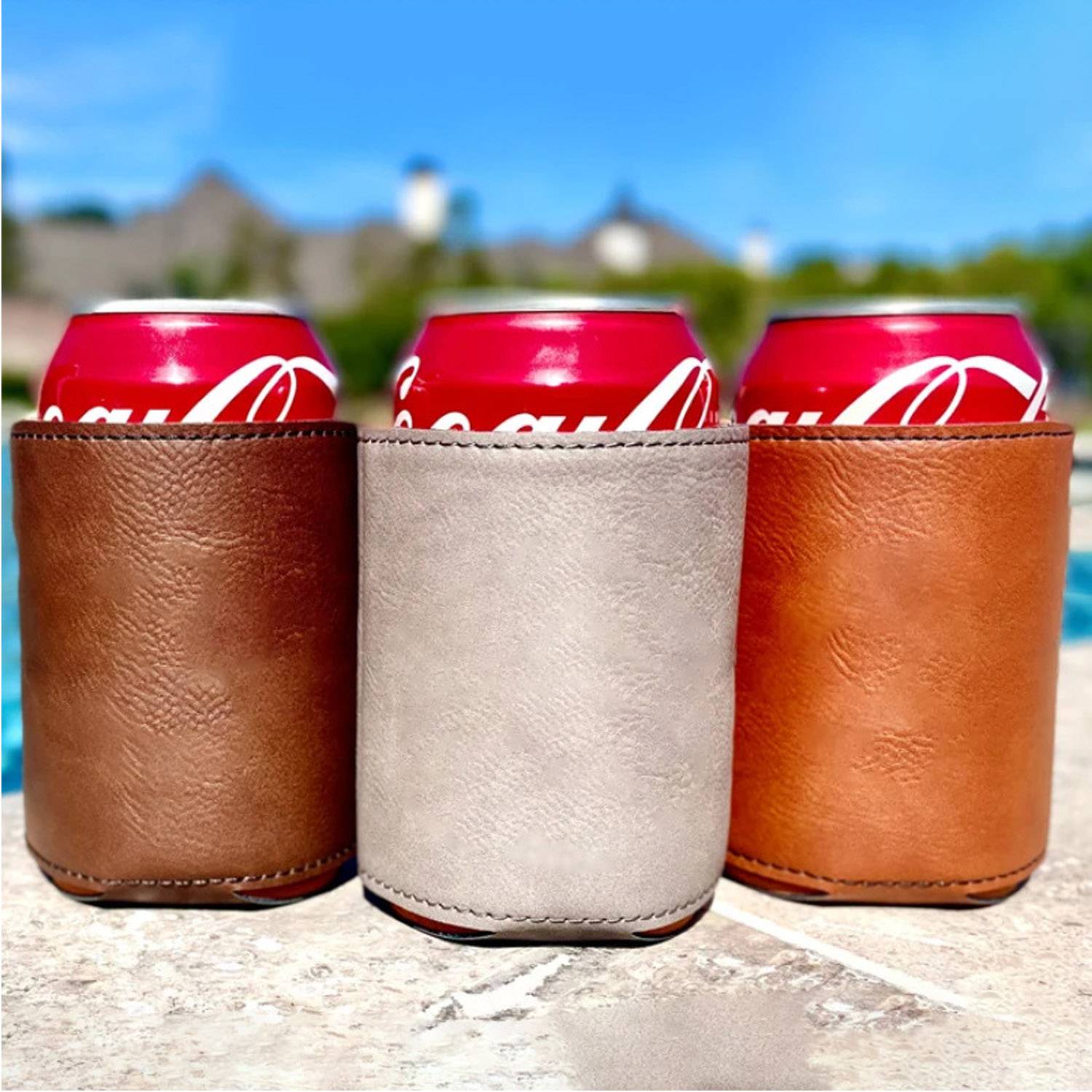 PU Leather Can Cooler Sleeve - Image 6