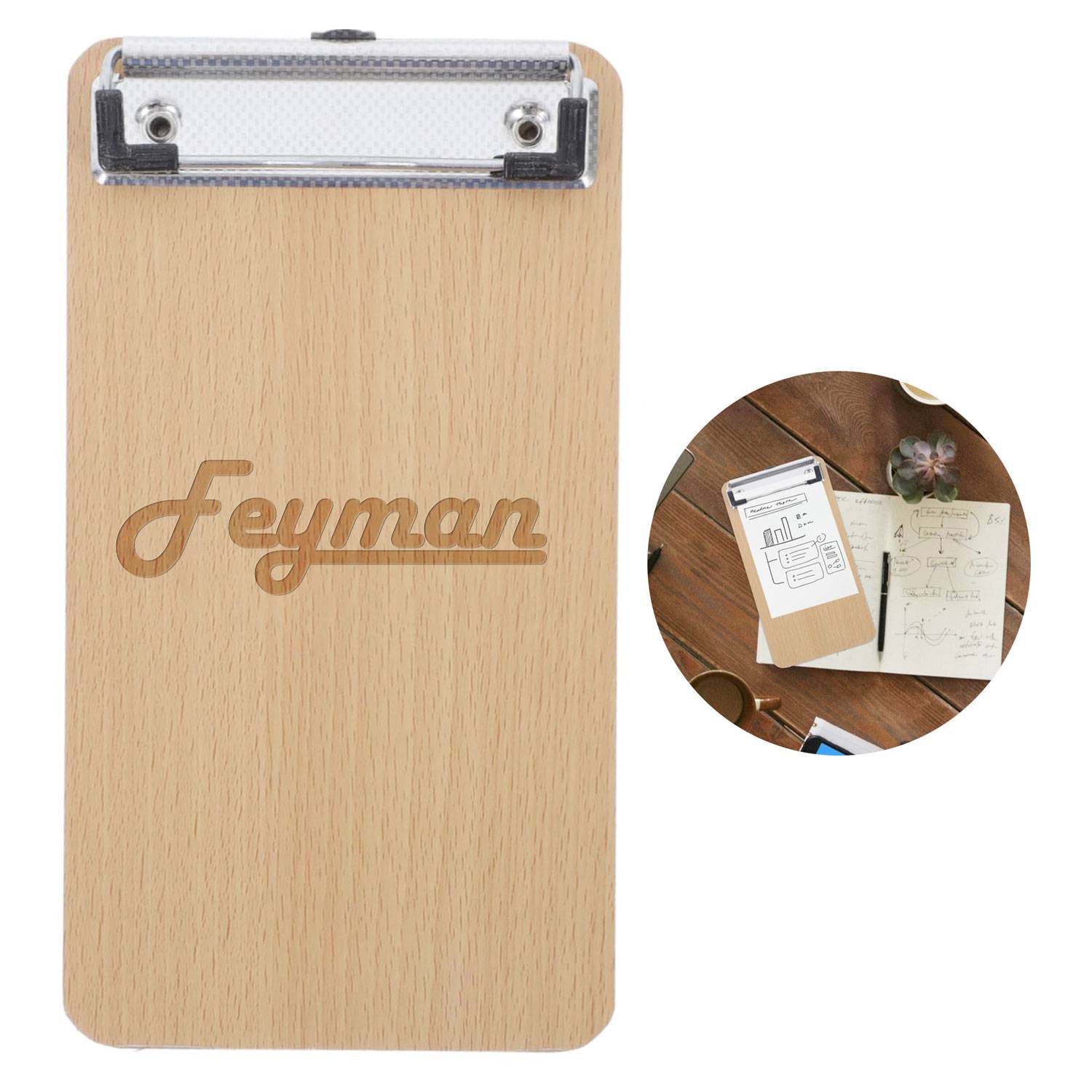 Double Sided Wood Grain Clipboard