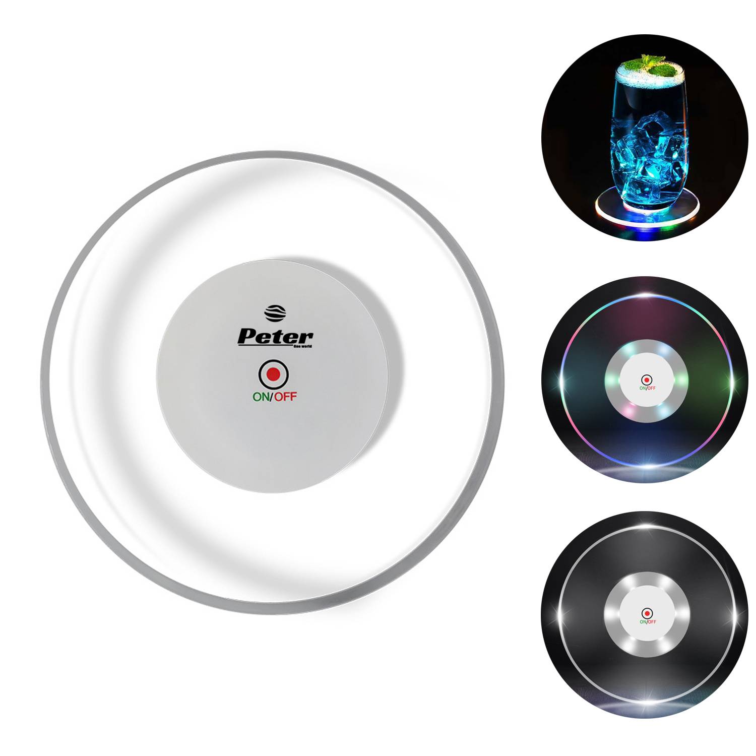 Party Clear LED Flashing Drink Coaster