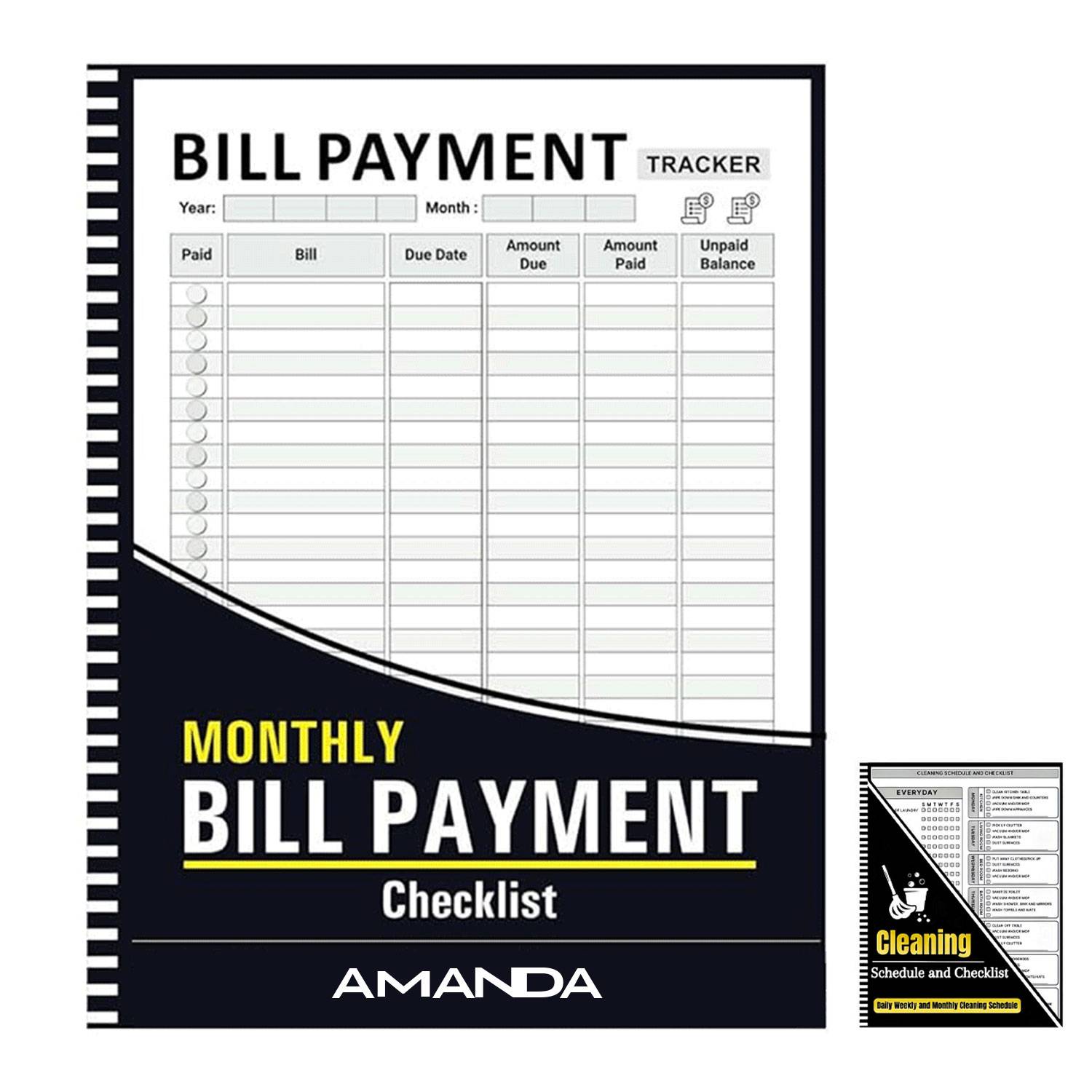 12 Month financial Monthly Money Book Bill Tracker Notebook