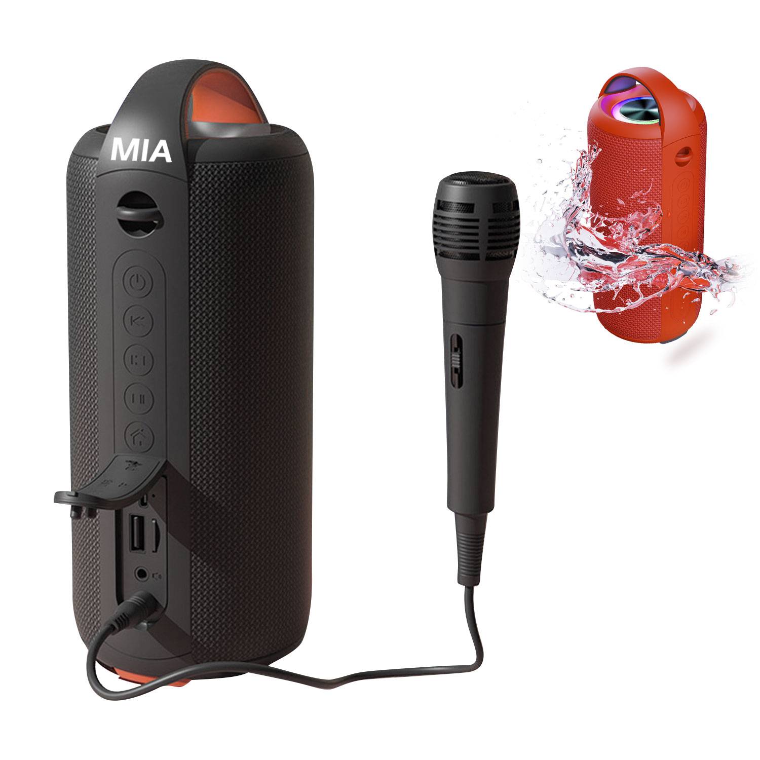 Waterproof speaker w/ microphone