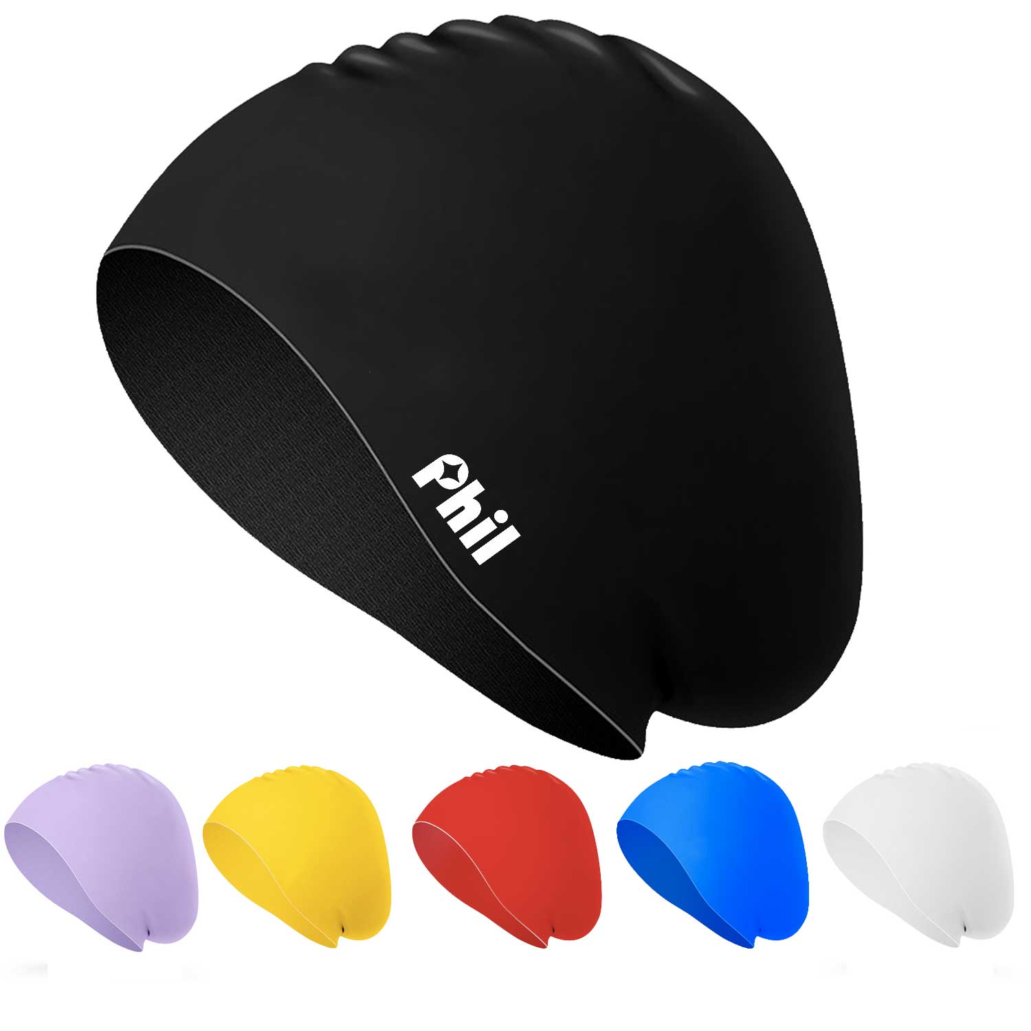 Waterproof Long Hair Cover Unisex Silicone Swim Cap