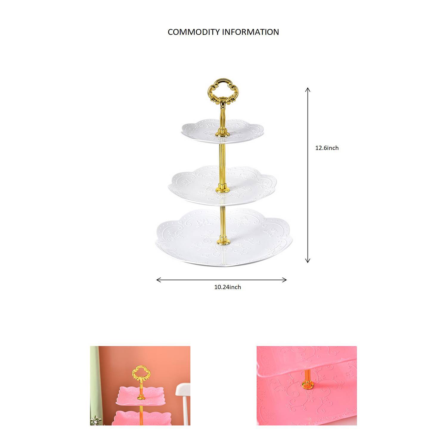 Three Layers Dim Sum Rack Plastic Wedding Dried Fruit Tray - Image 4