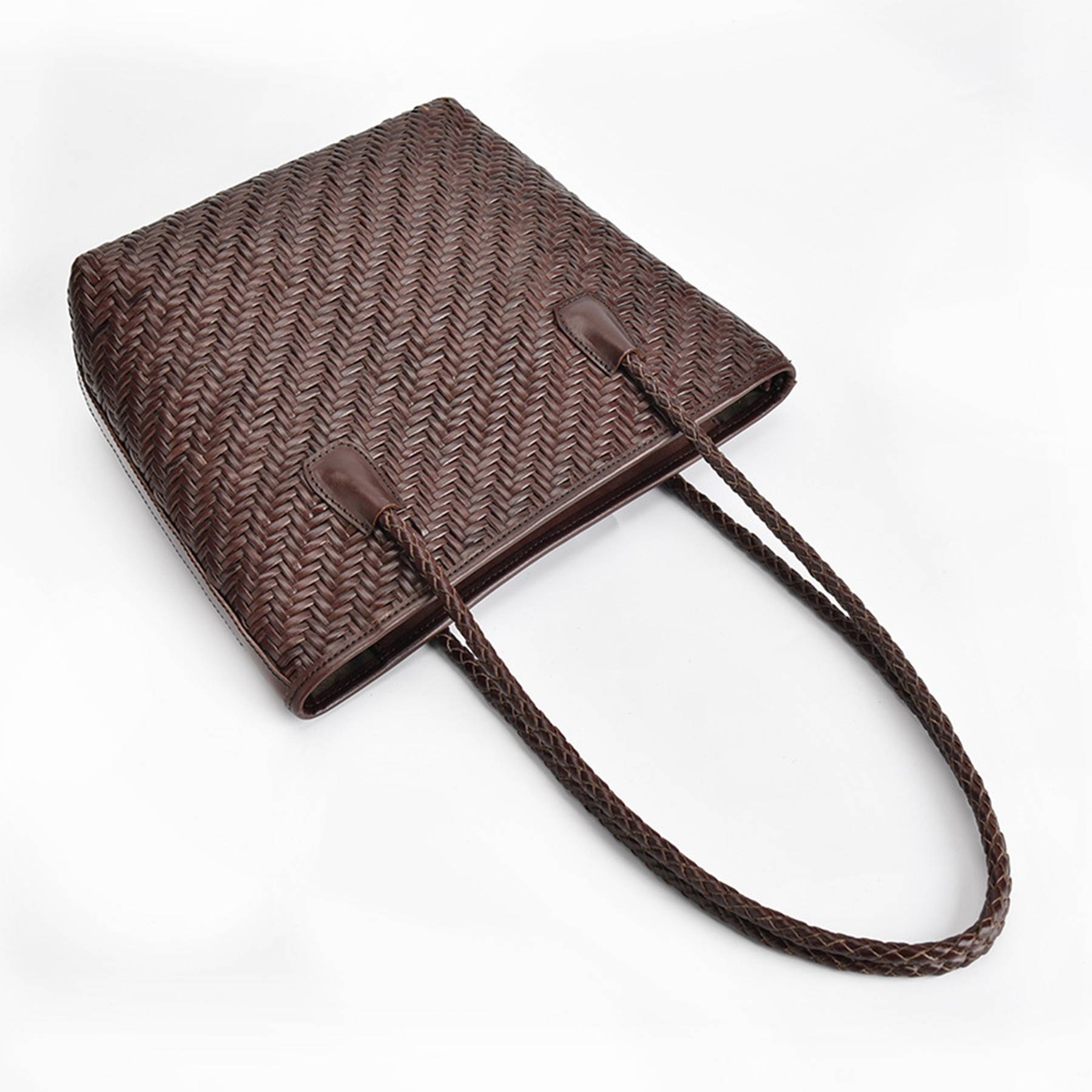 Genuine Leather Hand Woven Ladies Tote Bag - Image 6