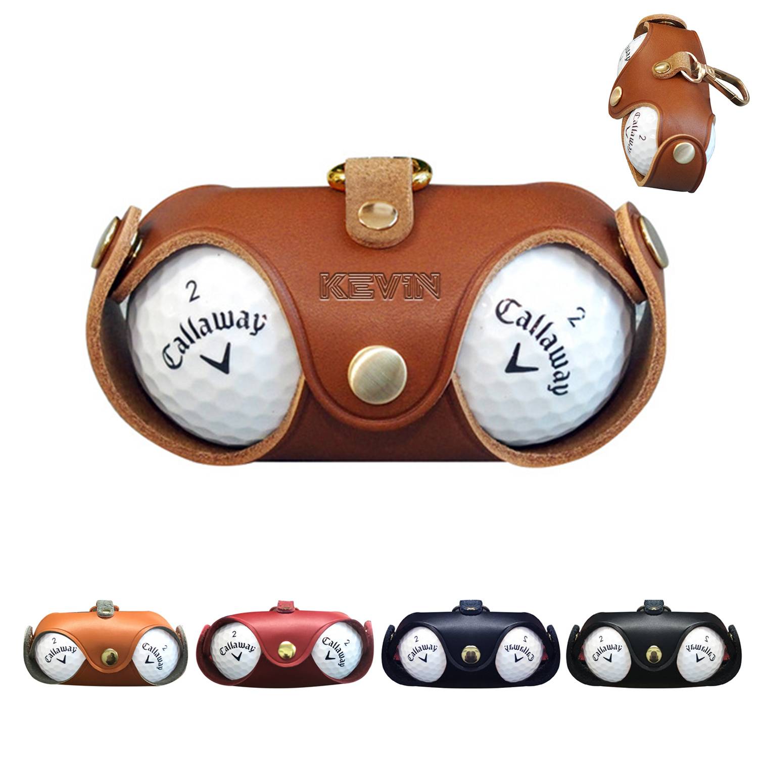 Leather Golf Ball Carrier Case