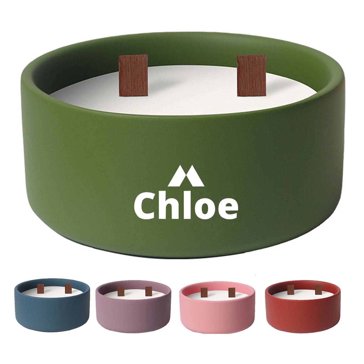 Simple matte ceramic candle container