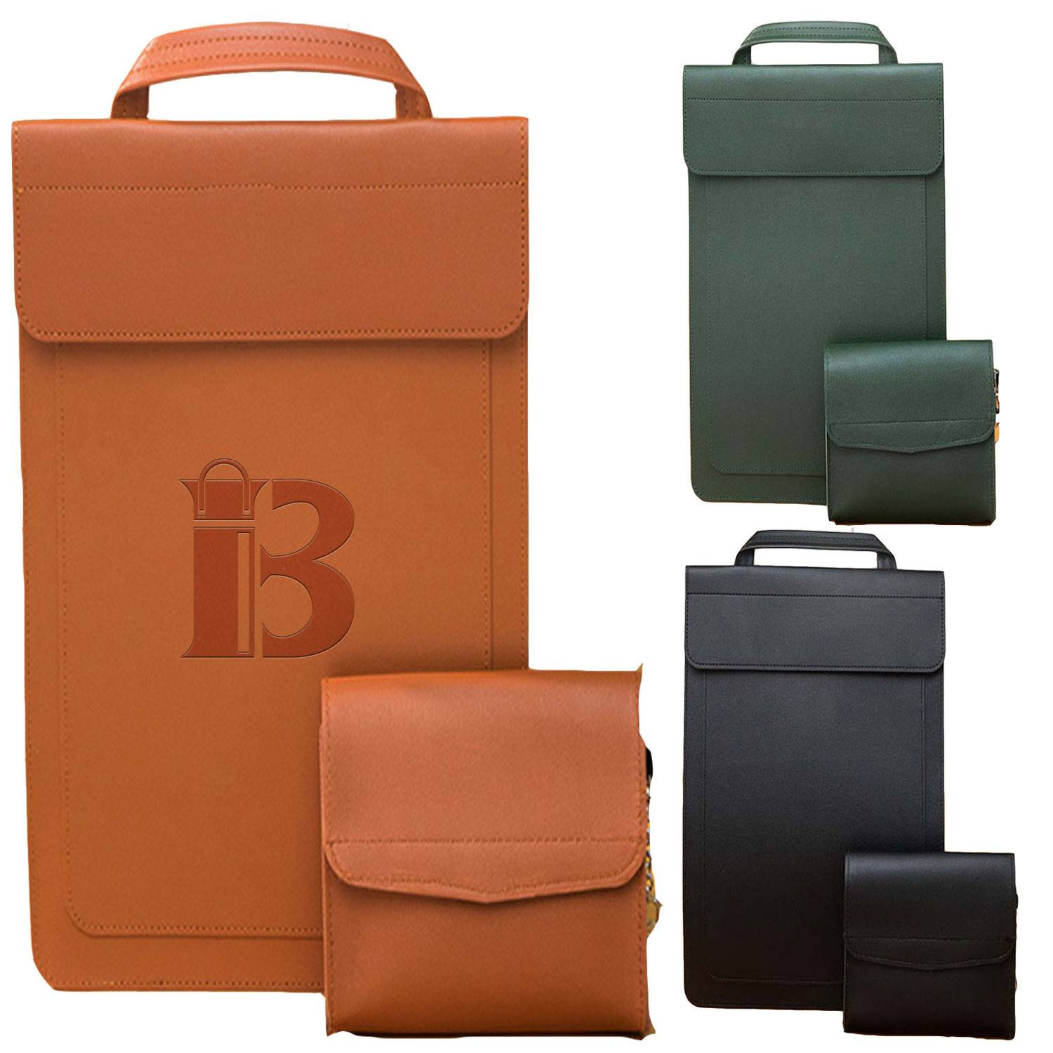 PU Leather 15/16 Inch Vertical Laptop Bag