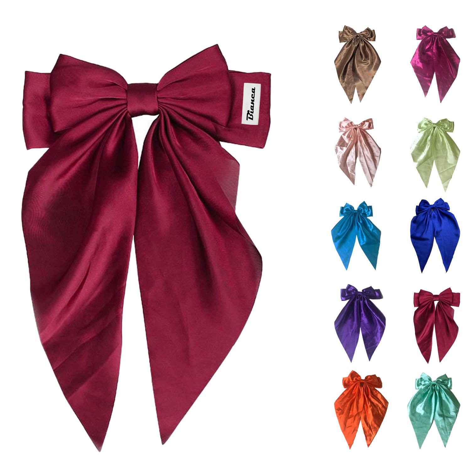 Women Long Bow Hair Clip