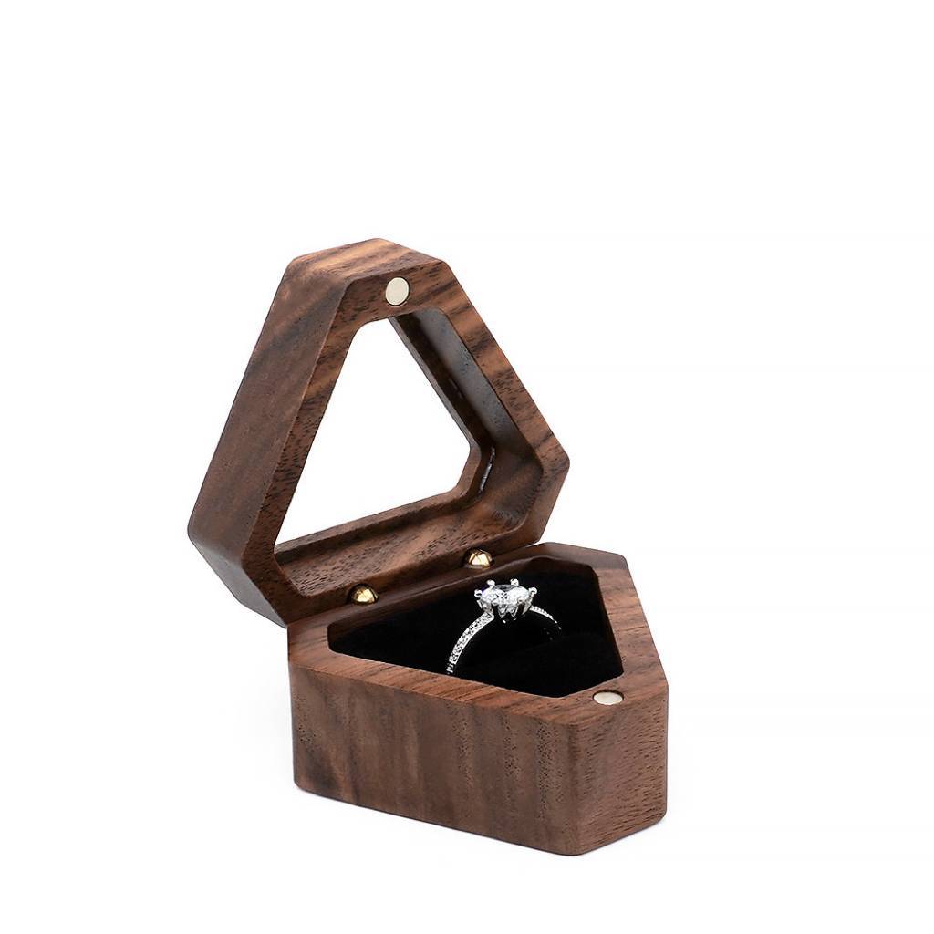 Wood Ring Box(Triangle Shape) - Image 4