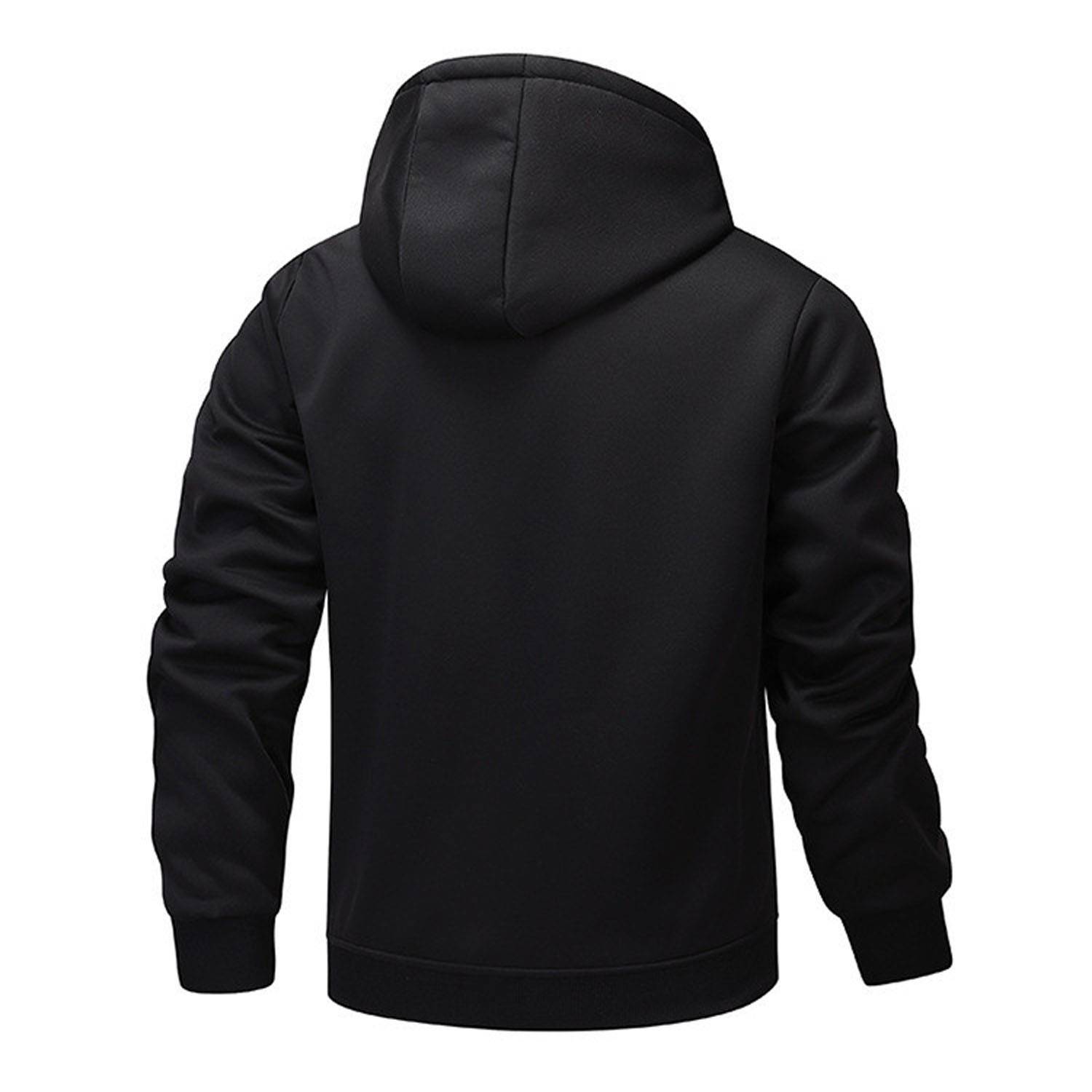 Men Windproof Fleece Lined Heavyweight Hooded Jacket - Image 11
