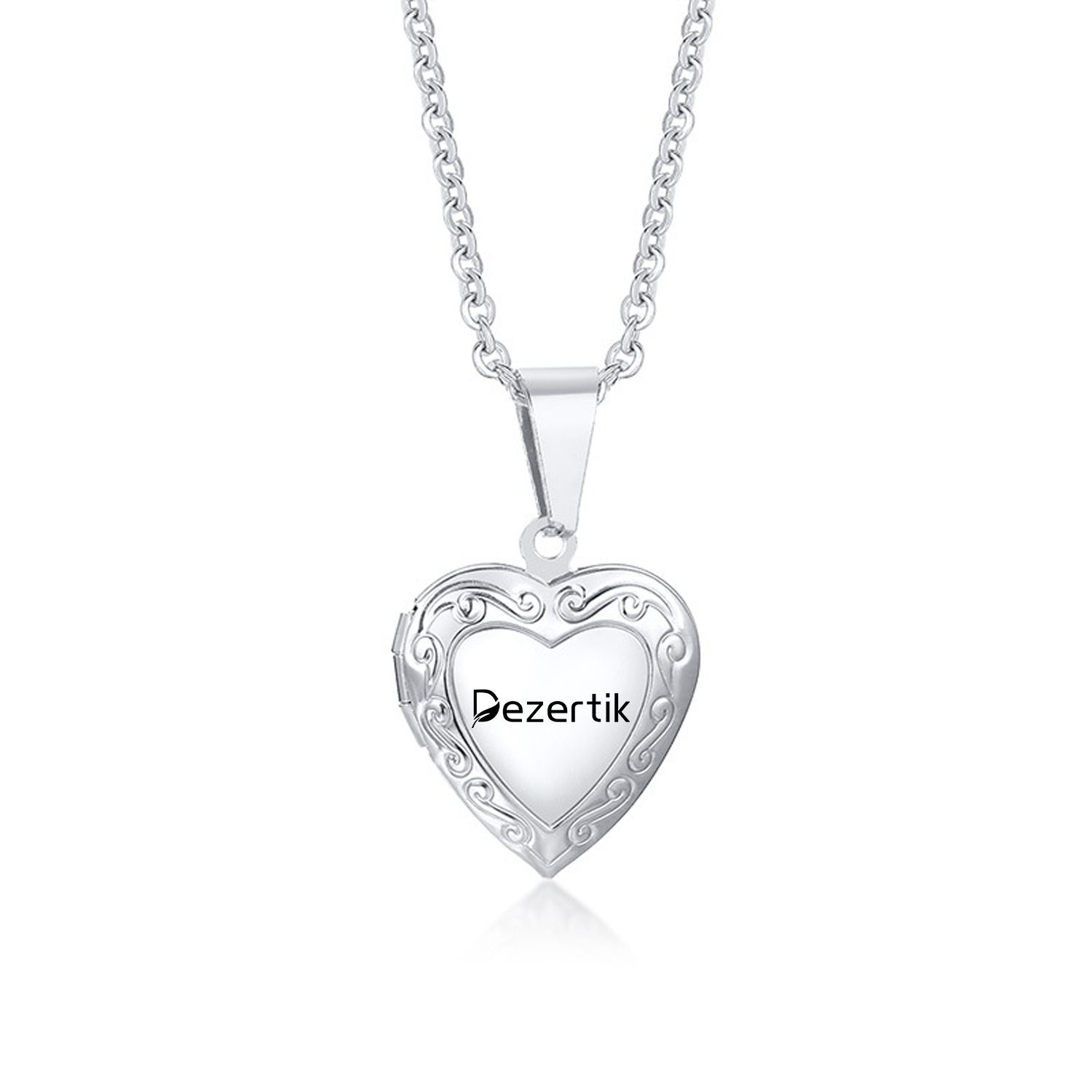 Golden Heart Shape Locket Necklace - Image 5