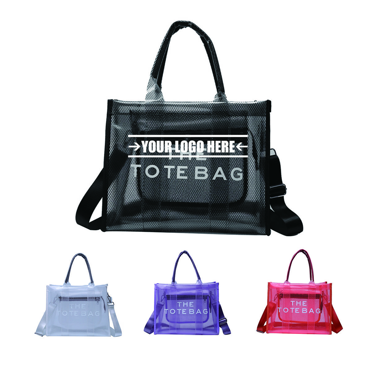 Pvc Tote Bag With Zipper Pocket