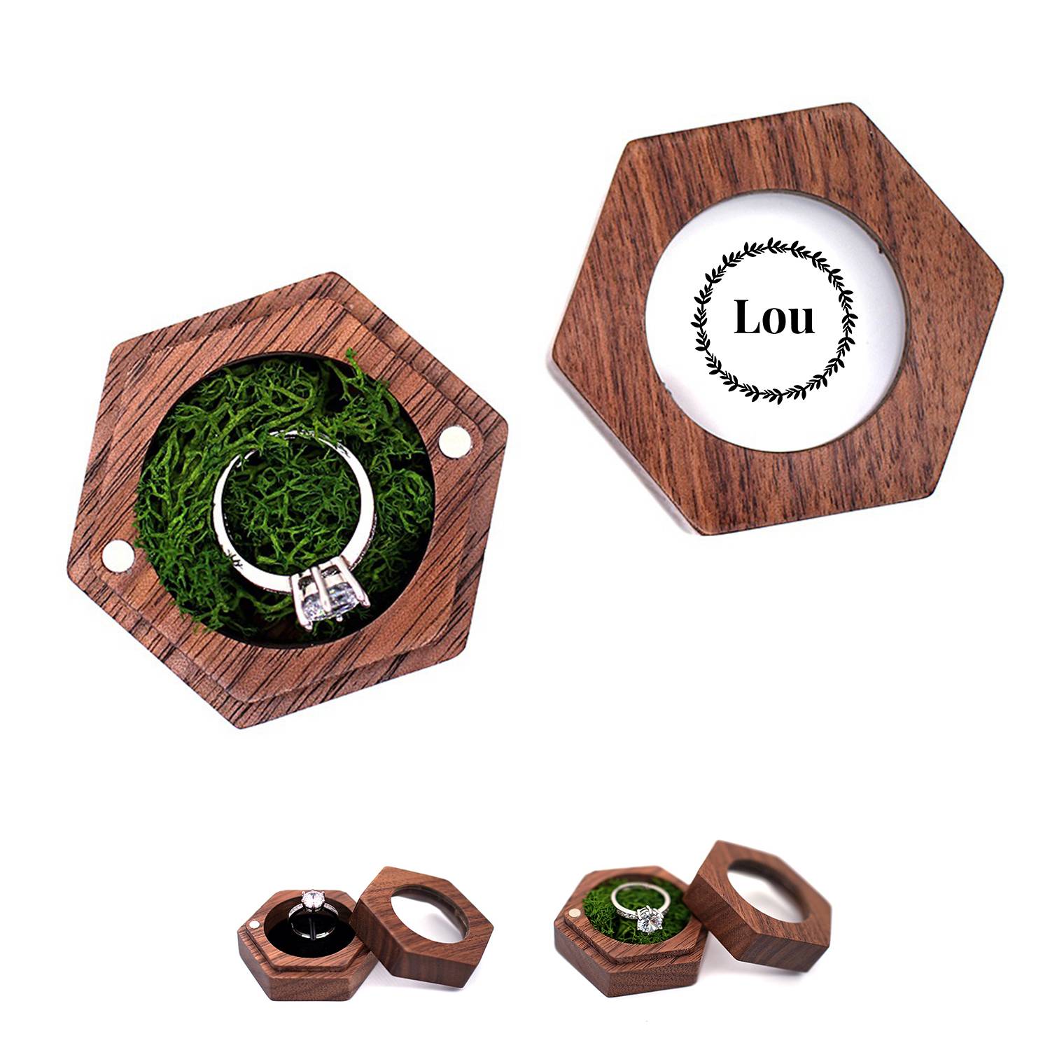 Wood Ring Box (hexagonal)