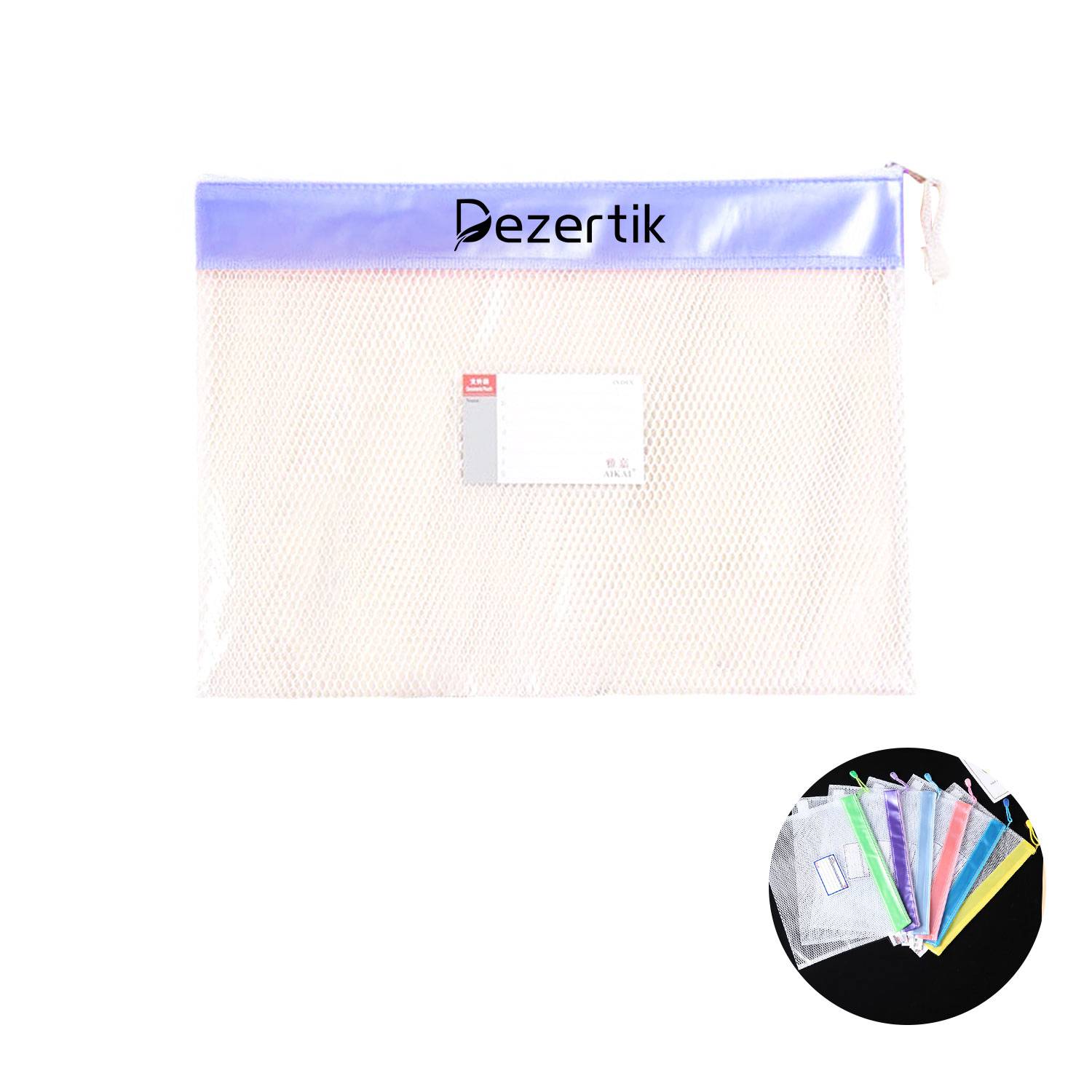 Transparent Mesh PVC Zippered Bag Semi-transparent Document