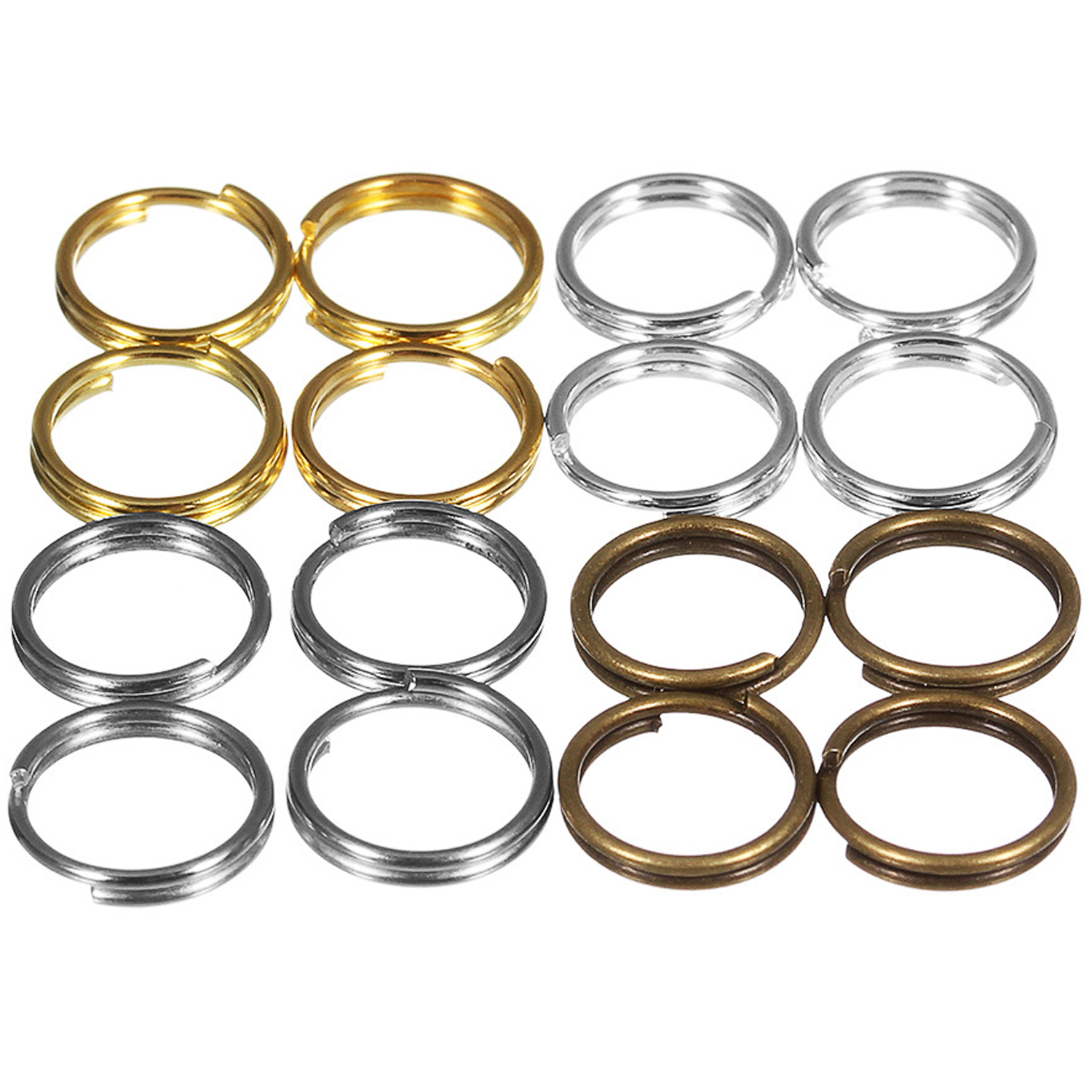 200PCS DIY Double Loop Metal Key Split Rings