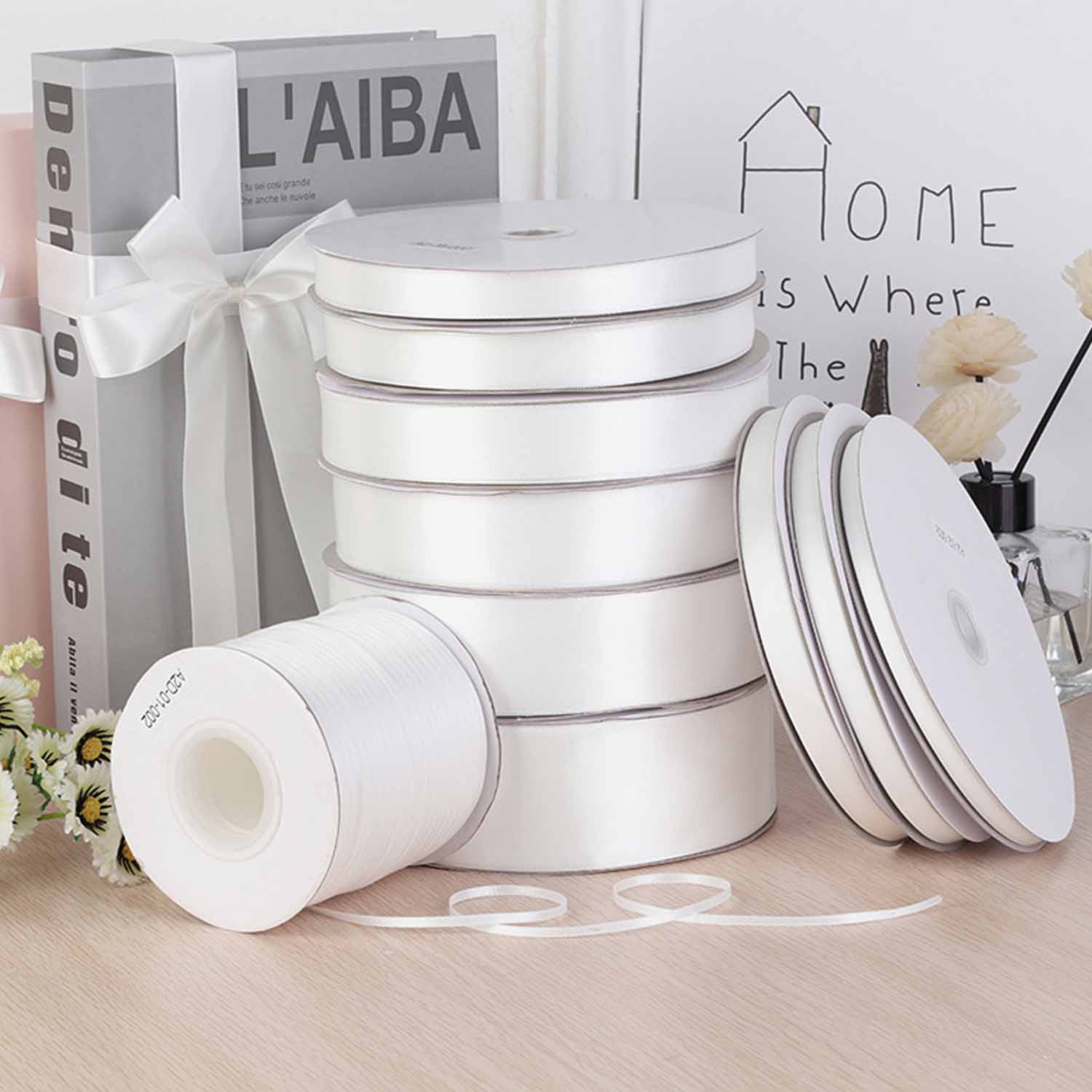 White polyester ribbon wedding christmas - Image 4