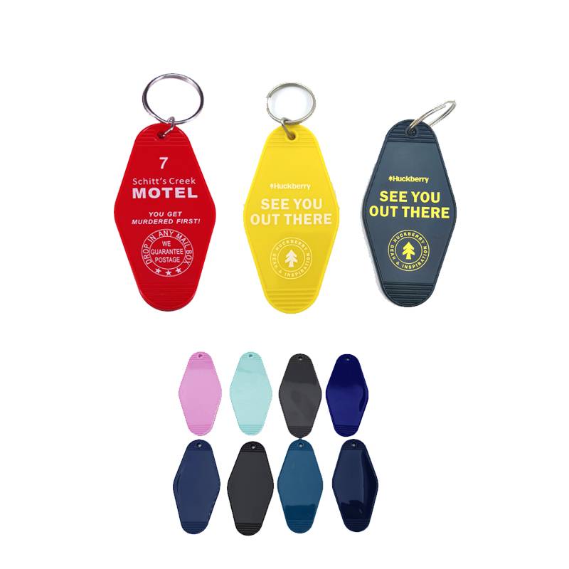 Hotel Plastic Key Tag Keychain