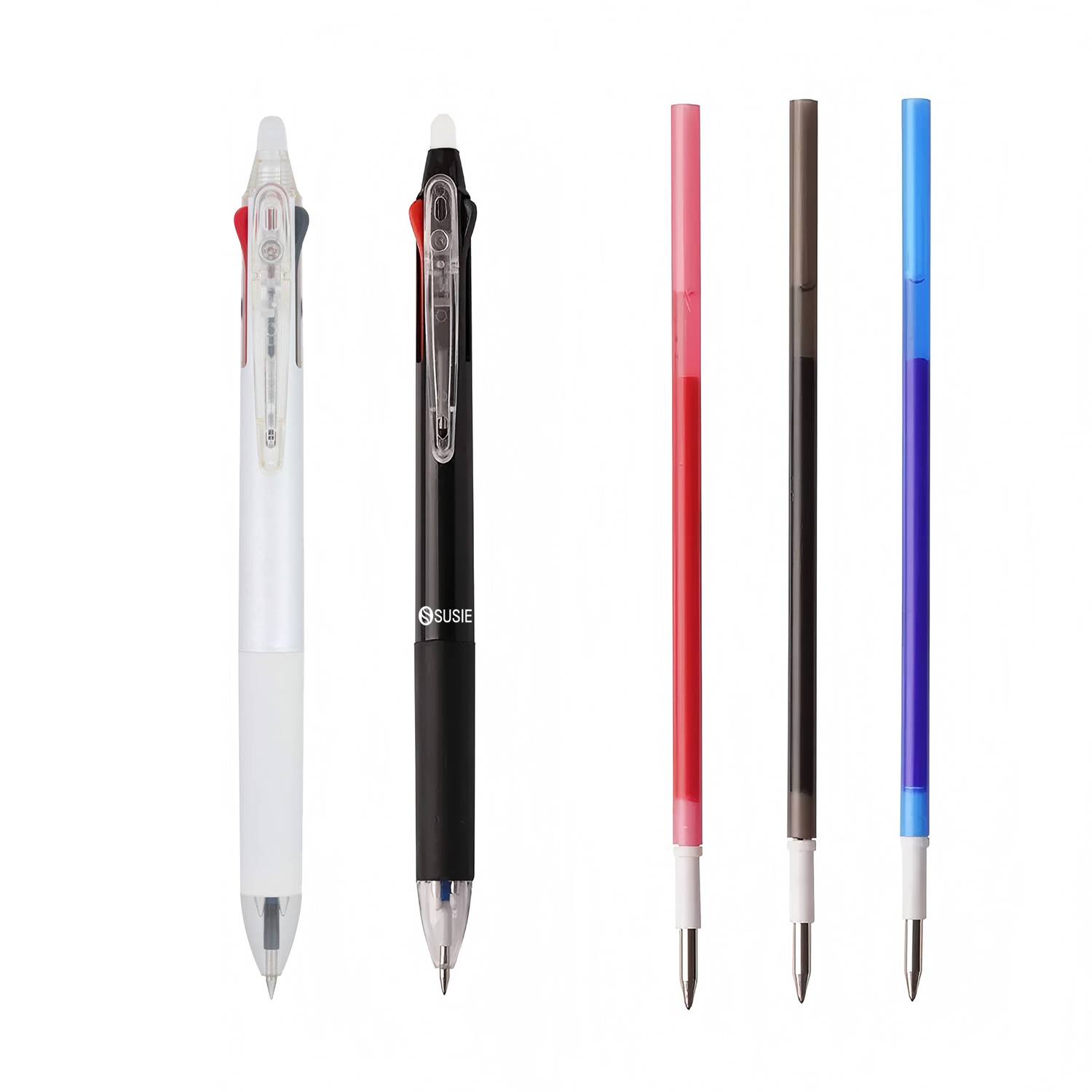 Retractable 3-Color Erasable Gel Pen W/ 0.5mm Fine Tip