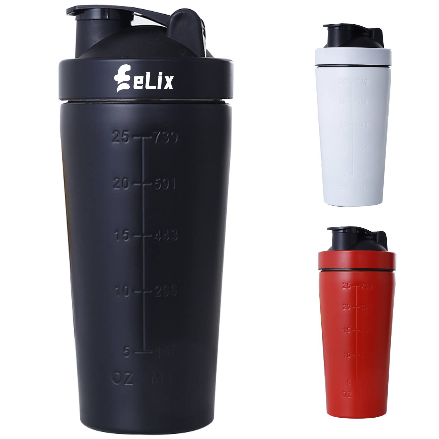 Stainless Steel Shaker Bottle w/ Measurement Markings