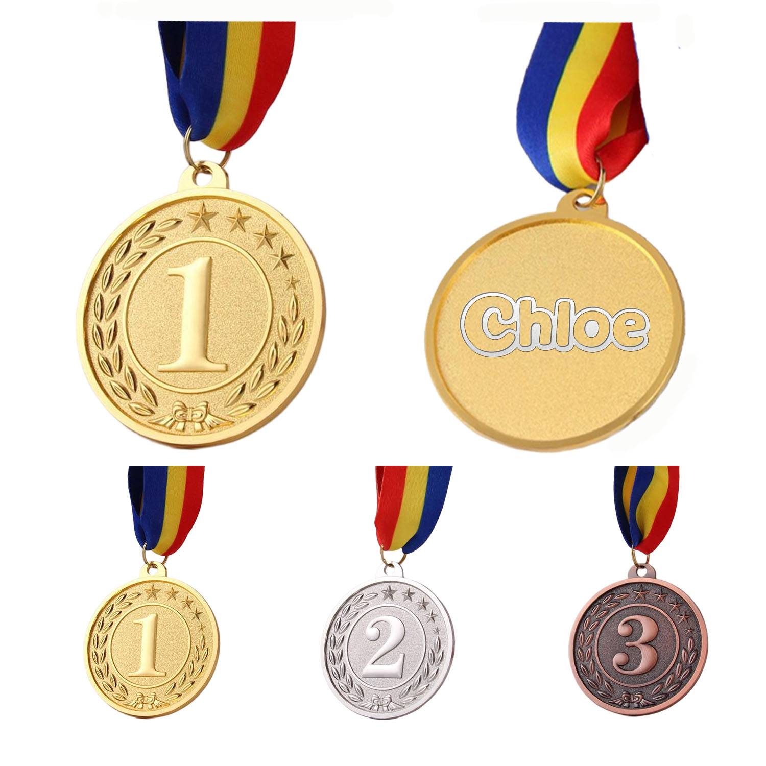 Custom Metal Honor Award Medal w/ Ribbon