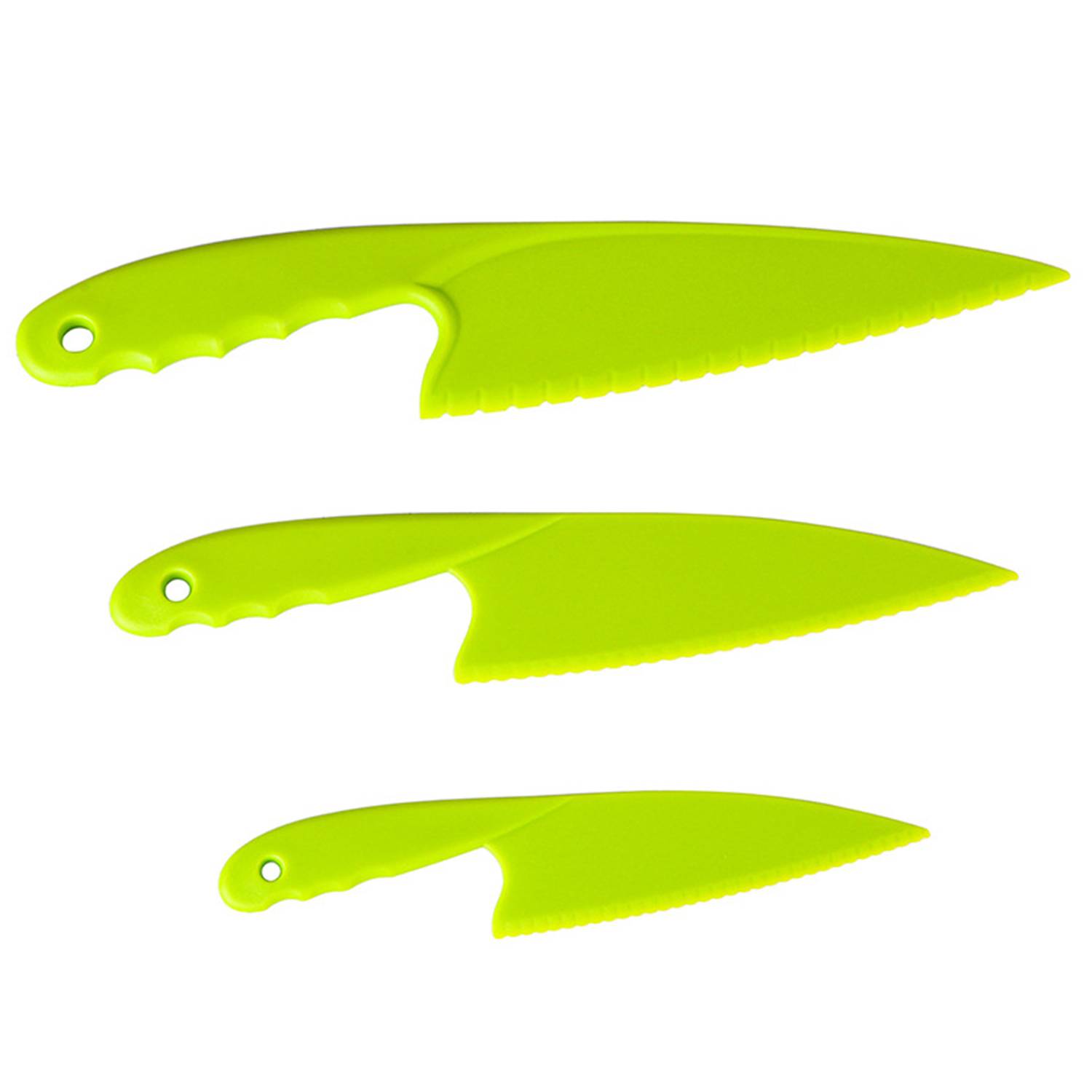 3-Pieces Plastic Cake Knife w/ Serrated Blade - Image 3