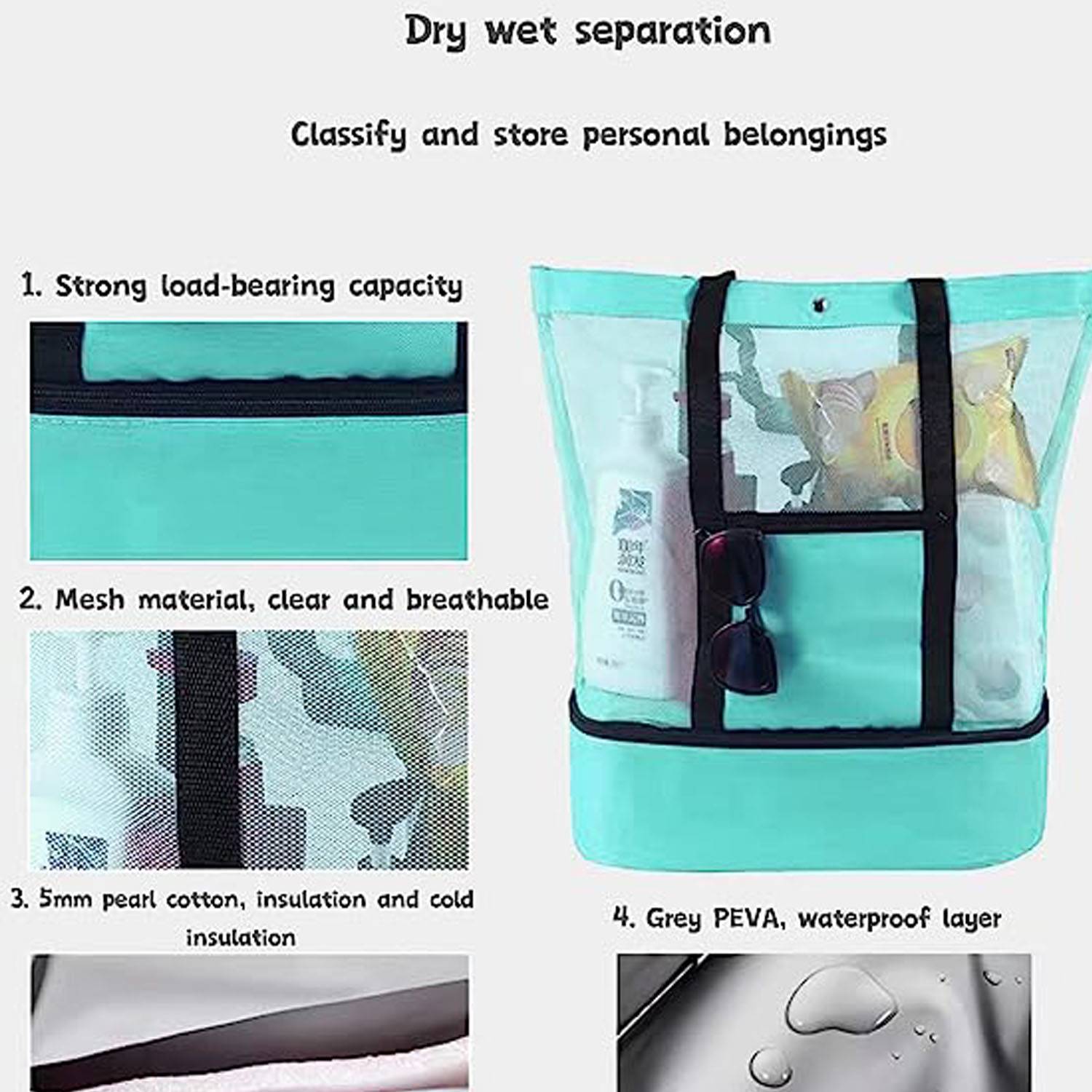 Outdoor Picnic One-Shoulder Camping Double-Decker Beach Bag - Image 3