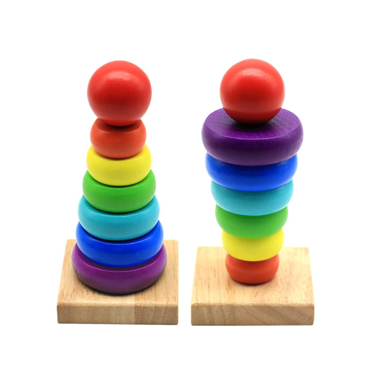 Wooden Rainbow Stacking Tower - Image 5