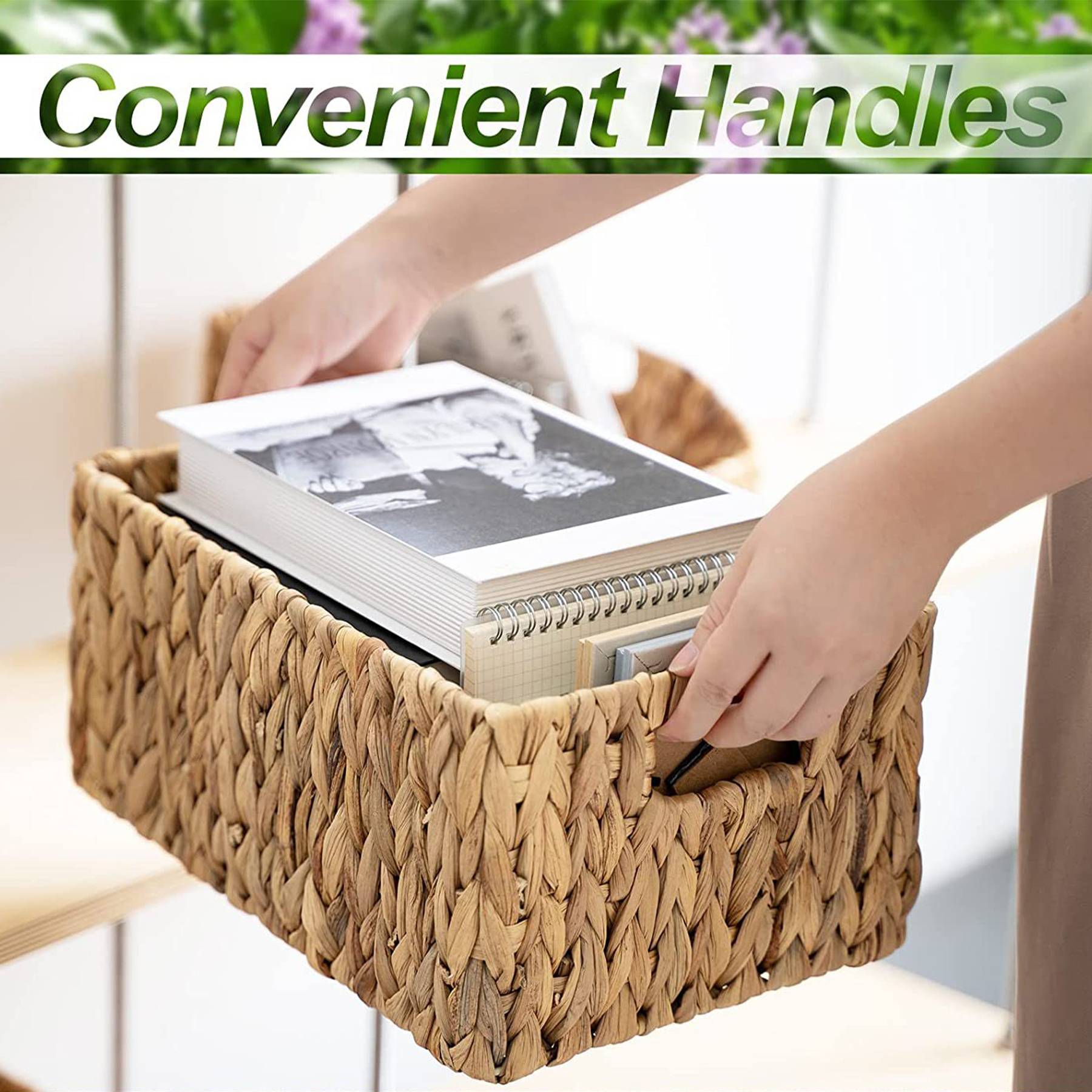 Water Hyacinth Storage Baskets with Lid - Image 3