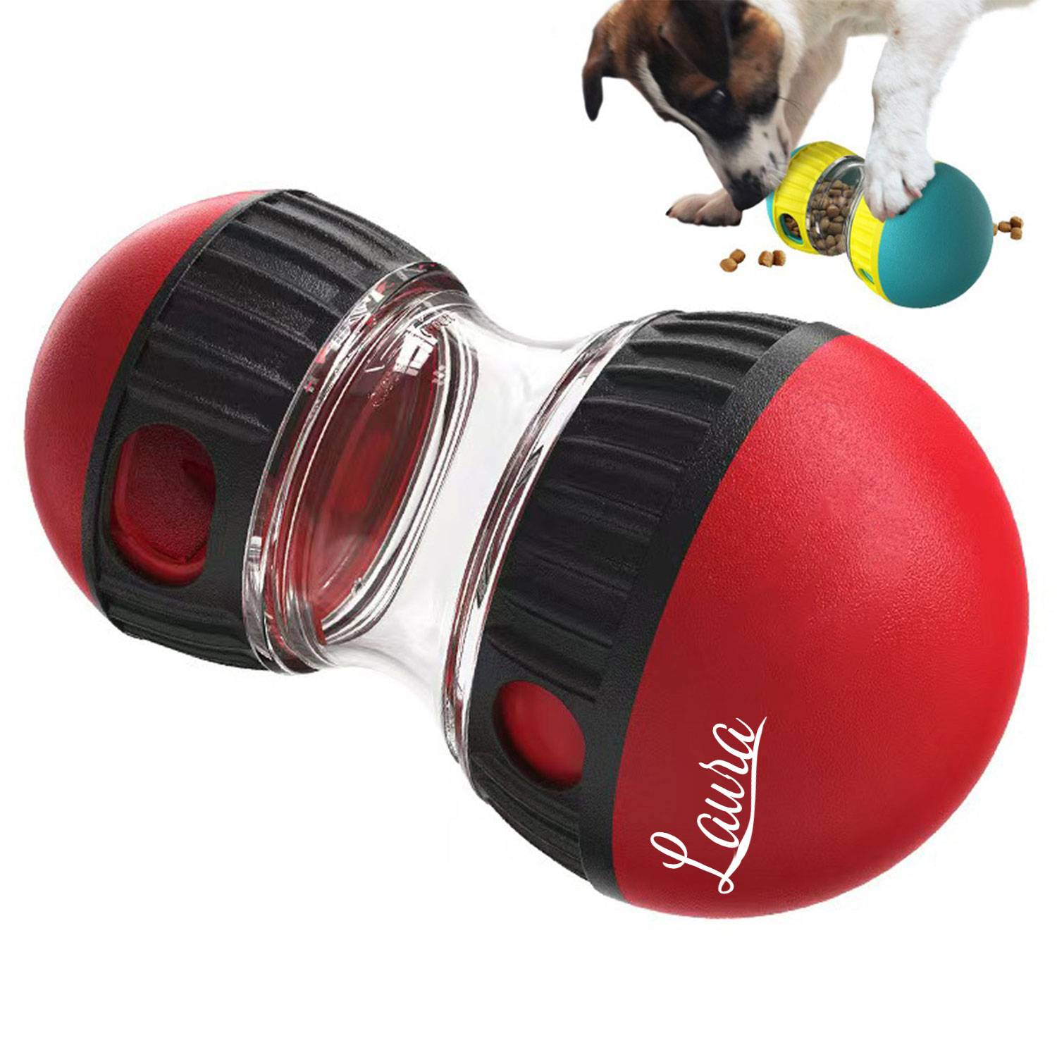 Slow Feed Rotating Dog Treat Ball Toy