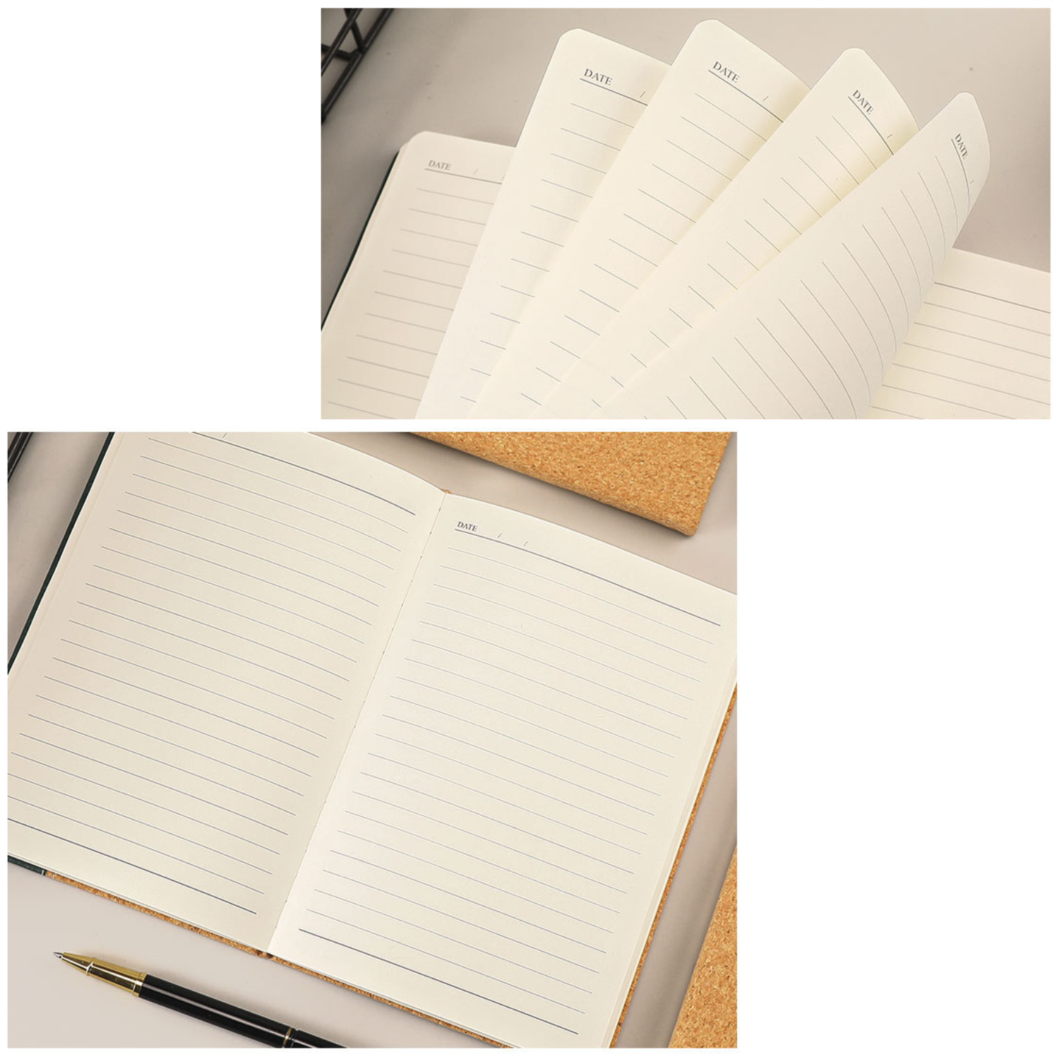 A5 Cork PU Leather Cover Lined Notebook - Image 7