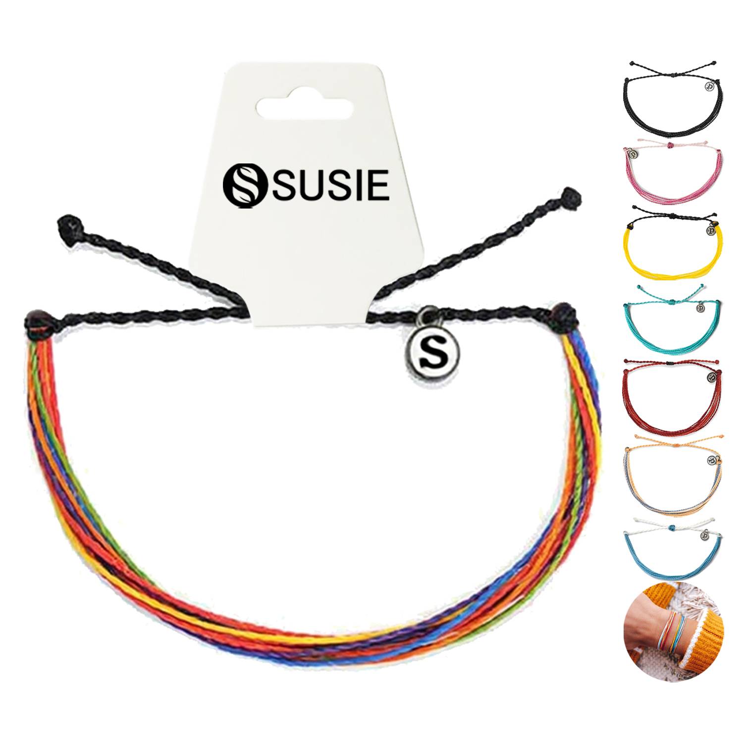 Adjustable Woven Letter Bracelet