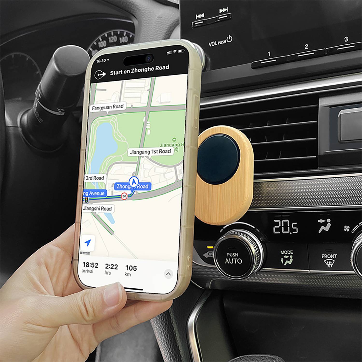 Bamboo Wood Magnetic Car Phone Holder - Image 6